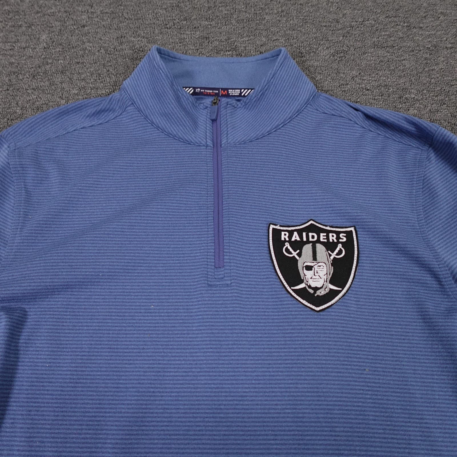 Las Vegas Raiders Shirt Mens Medium Blue NFL Football Southern Tide Quarter Zip - Thumbnail 2