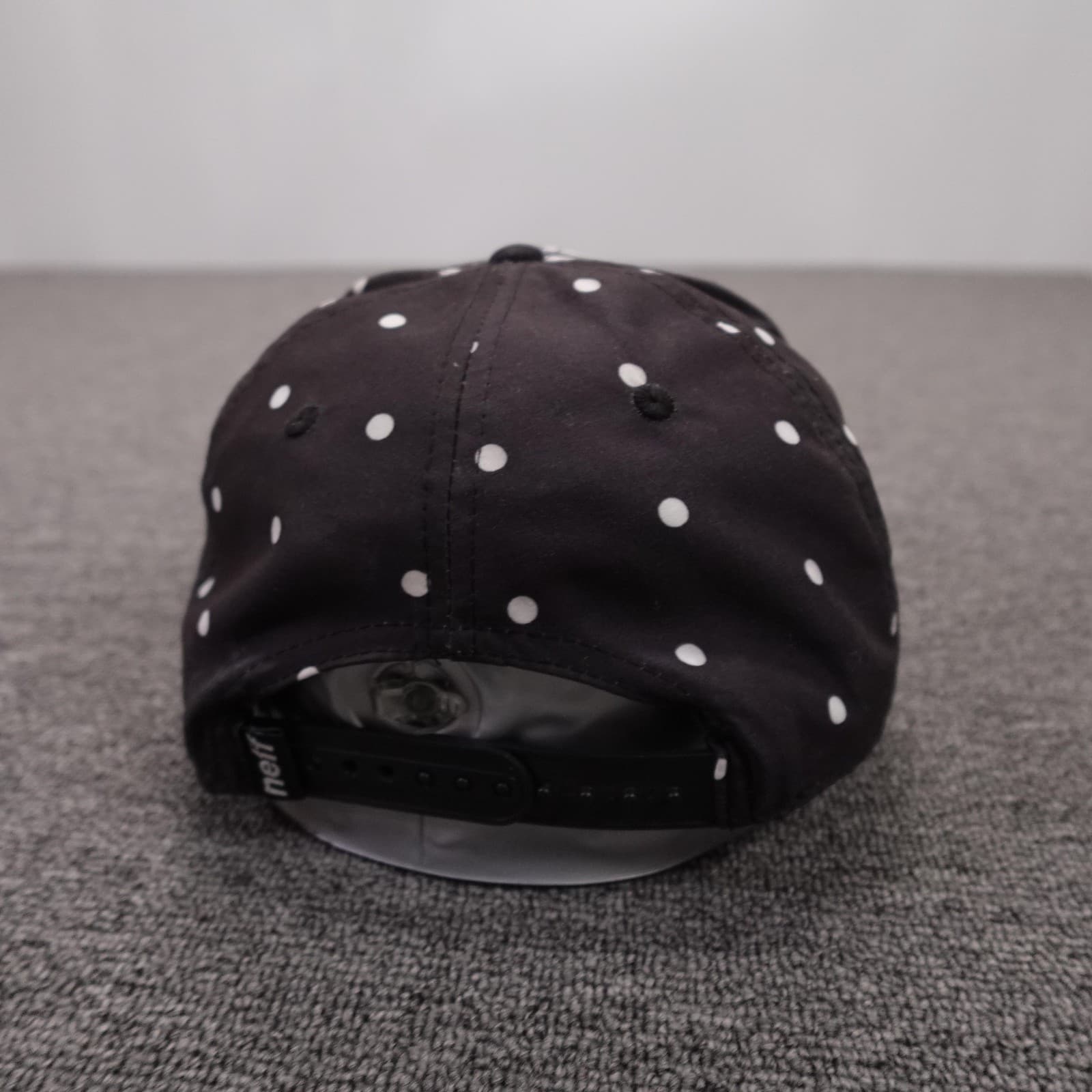 Neff Hat Cap Snap Back Mens One Size Black Polka Dot Stripe Vinyl Brim - Thumbnail 4