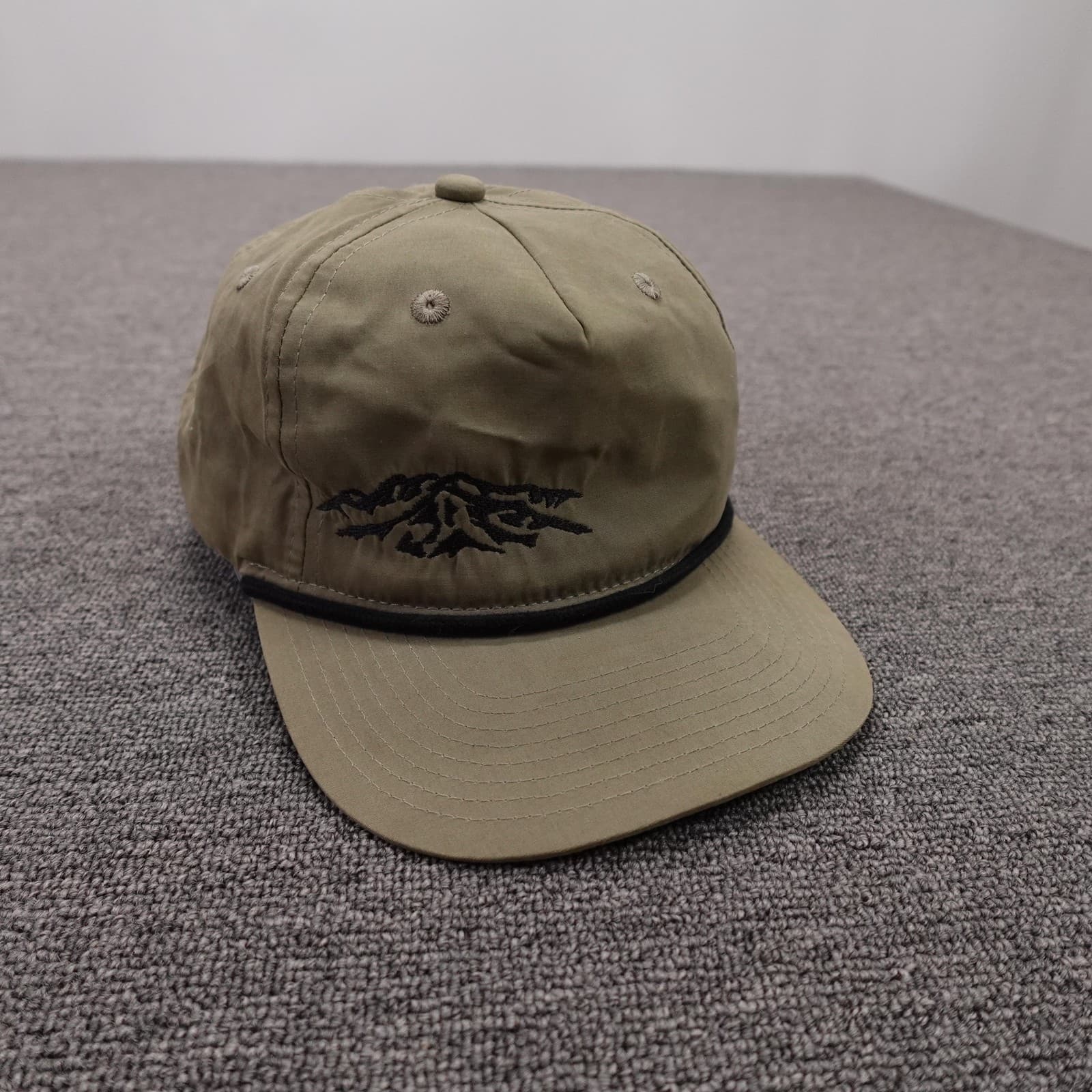 Decky Hat Cap Snap Back Mens One Size Green Twill Mountain Rope Baseball Outdoor