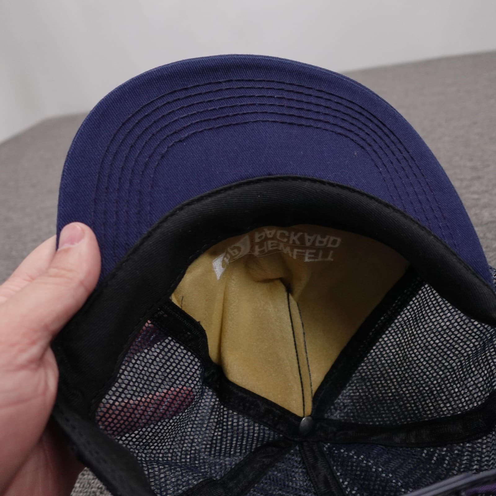 Vintage Hewlett Packard Hat Cap Snap Back Mens One Size Blue Mesh Trucker Foam - Thumbnail 6