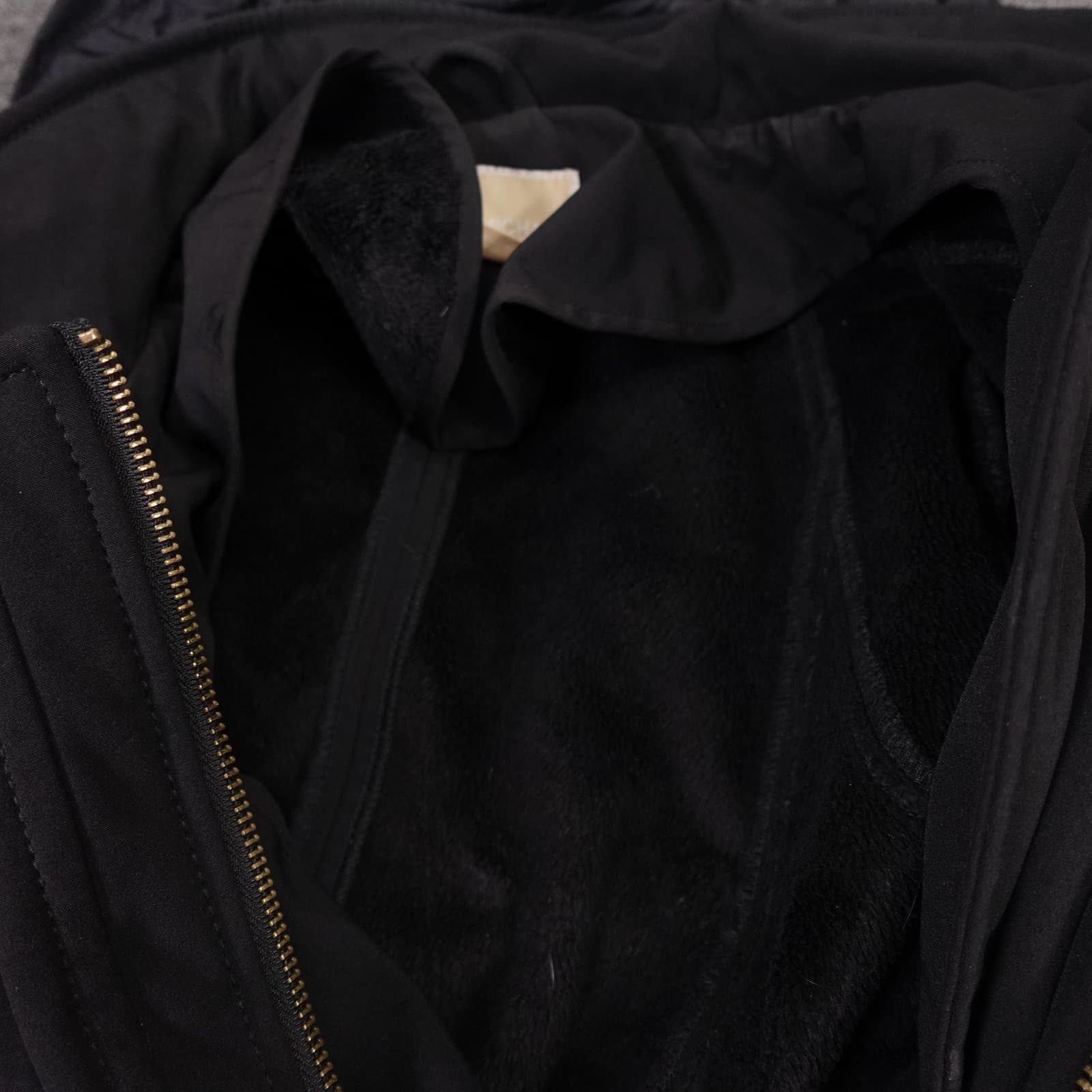 Michael Kors Coat Womens Small Black Belted Hooded Parka Fleece Lined Softshell - Thumbnail 10