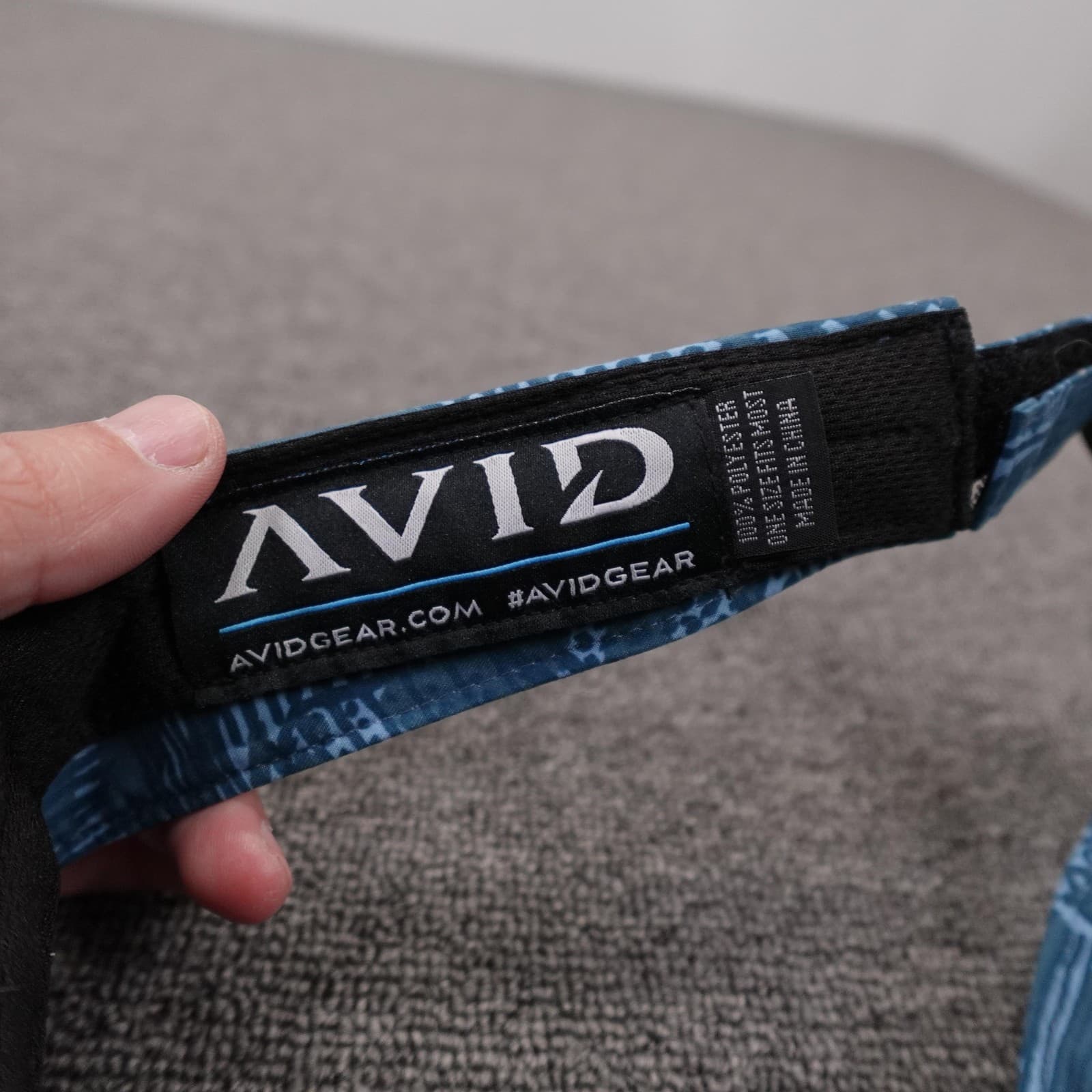 AVID Hat Visor Strap Back Mens One Size Blue Geometric Outdoor Fishing Hook Logo - Thumbnail 5