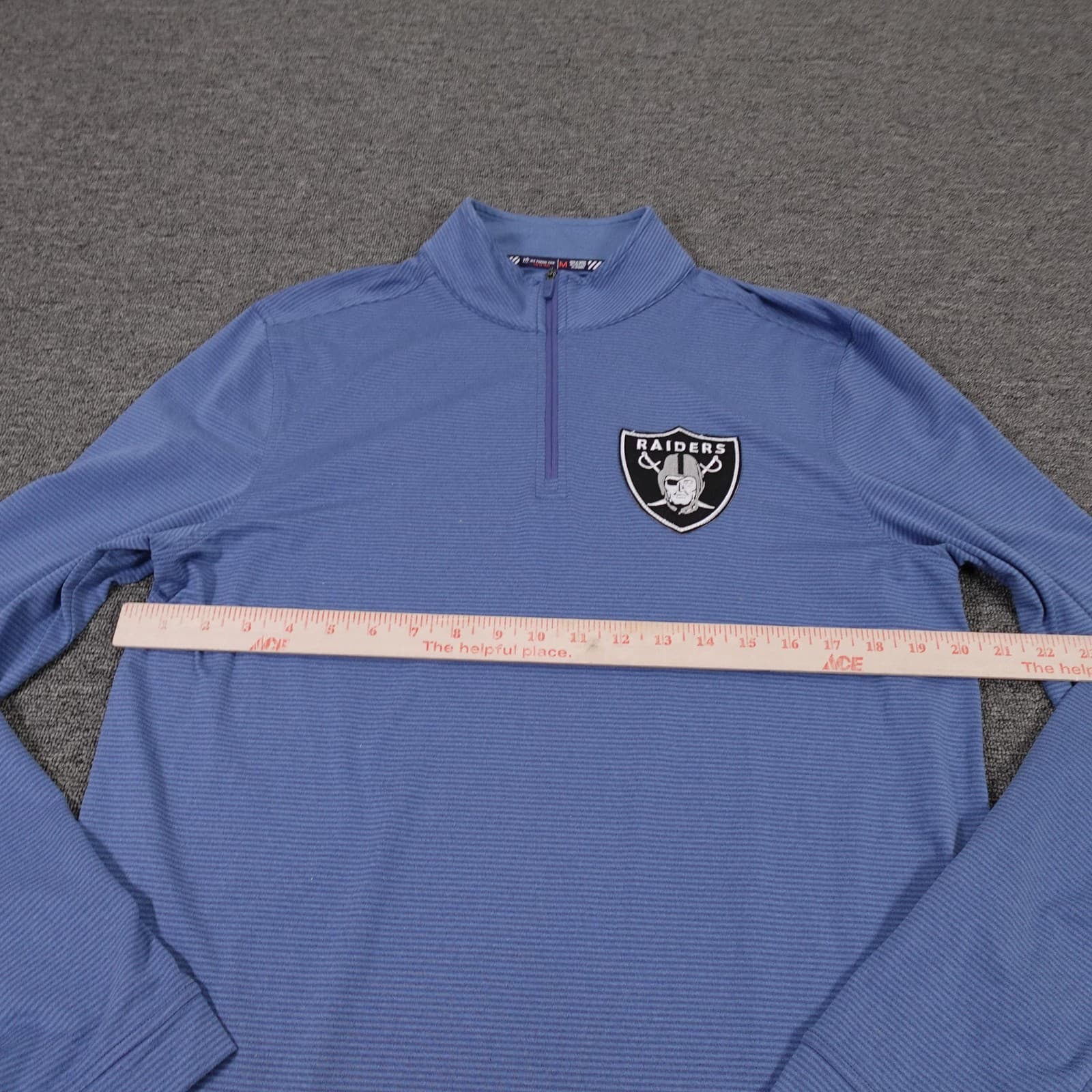 Las Vegas Raiders Shirt Mens Medium Blue NFL Football Southern Tide Quarter Zip - Thumbnail 4
