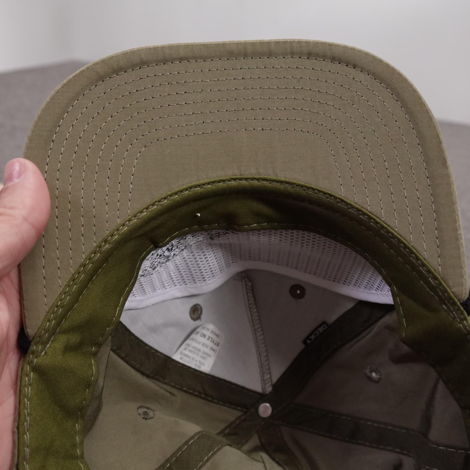Decky Hat Cap Snap Back Mens One Size Green Twill Mountain Rope Baseball Outdoor - Thumbnail 6