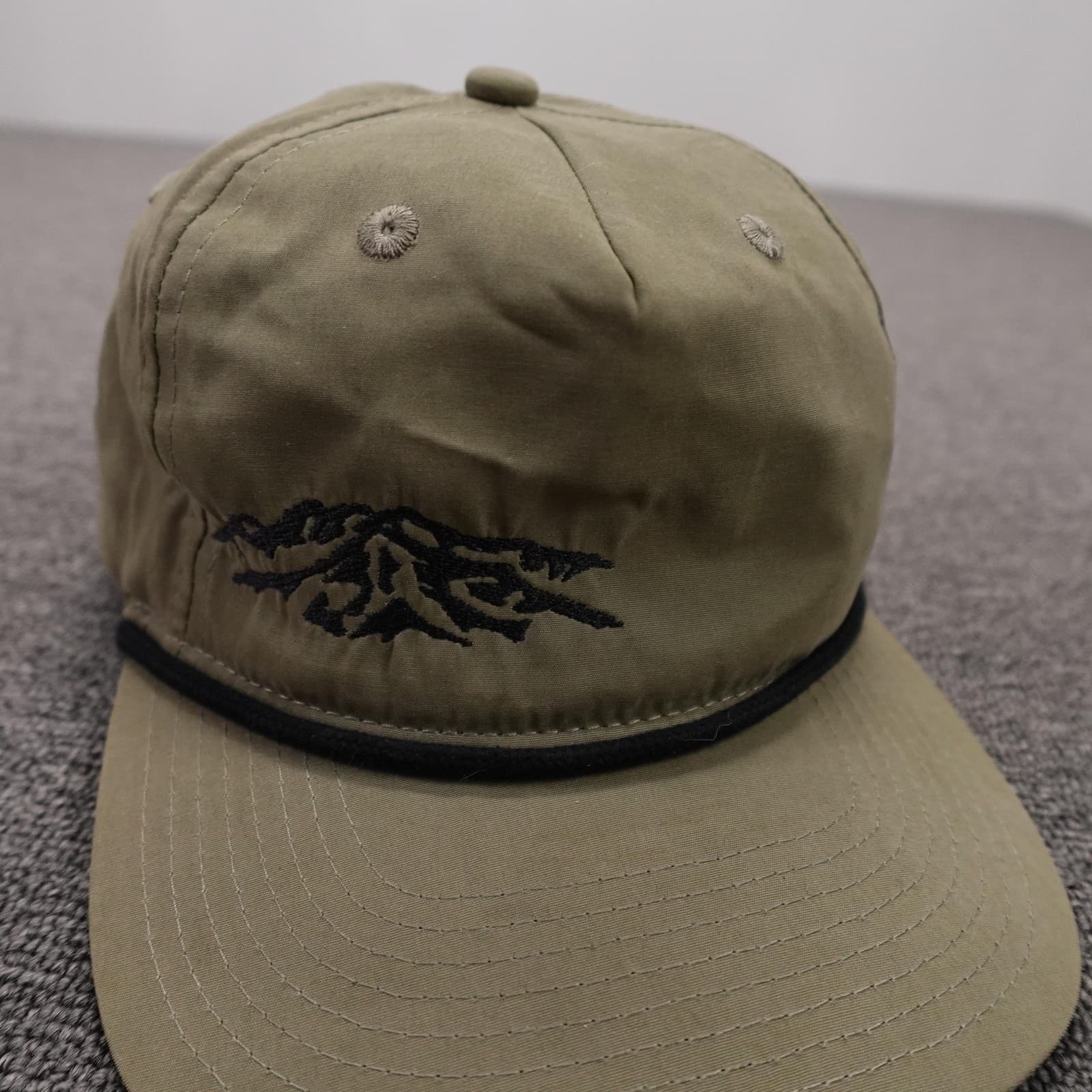 Decky Hat Cap Snap Back Mens One Size Green Twill Mountain Rope Baseball Outdoor - Thumbnail 2