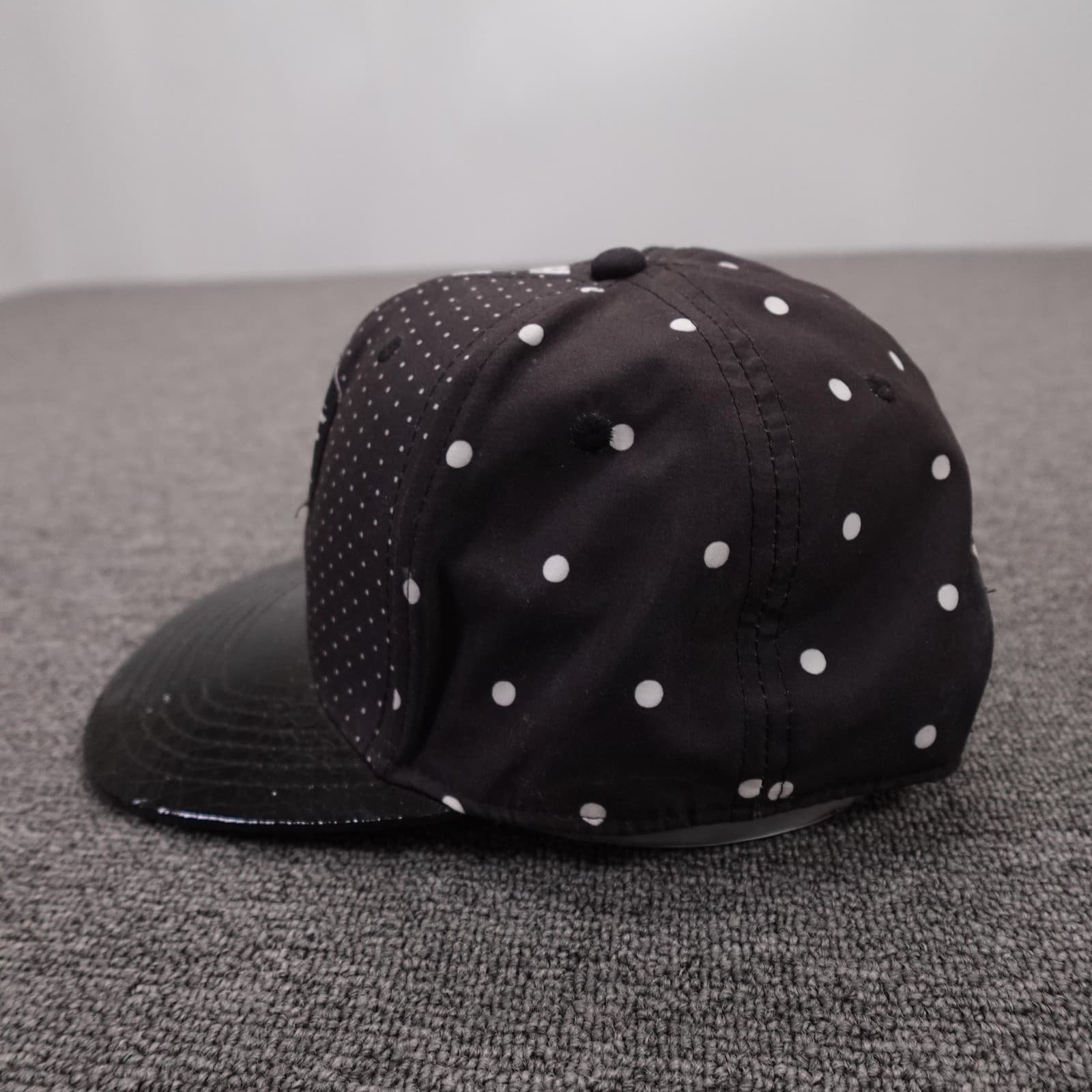 Neff Hat Cap Snap Back Mens One Size Black Polka Dot Stripe Vinyl Brim - Thumbnail 3