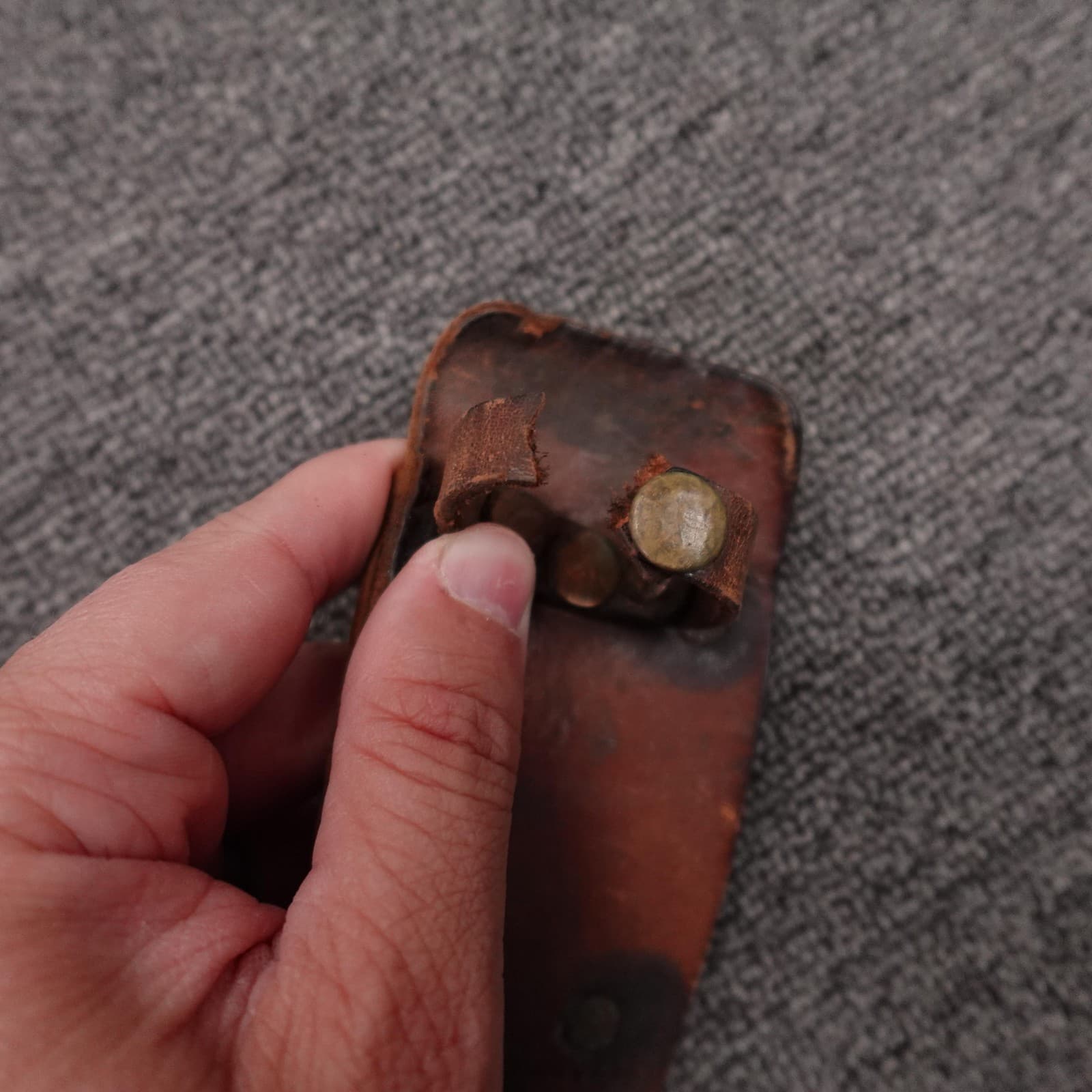 Vintage US Marked Brown Wood Handle Combat Bayonet Knife US 1902 Leather Sheath - Thumbnail 14