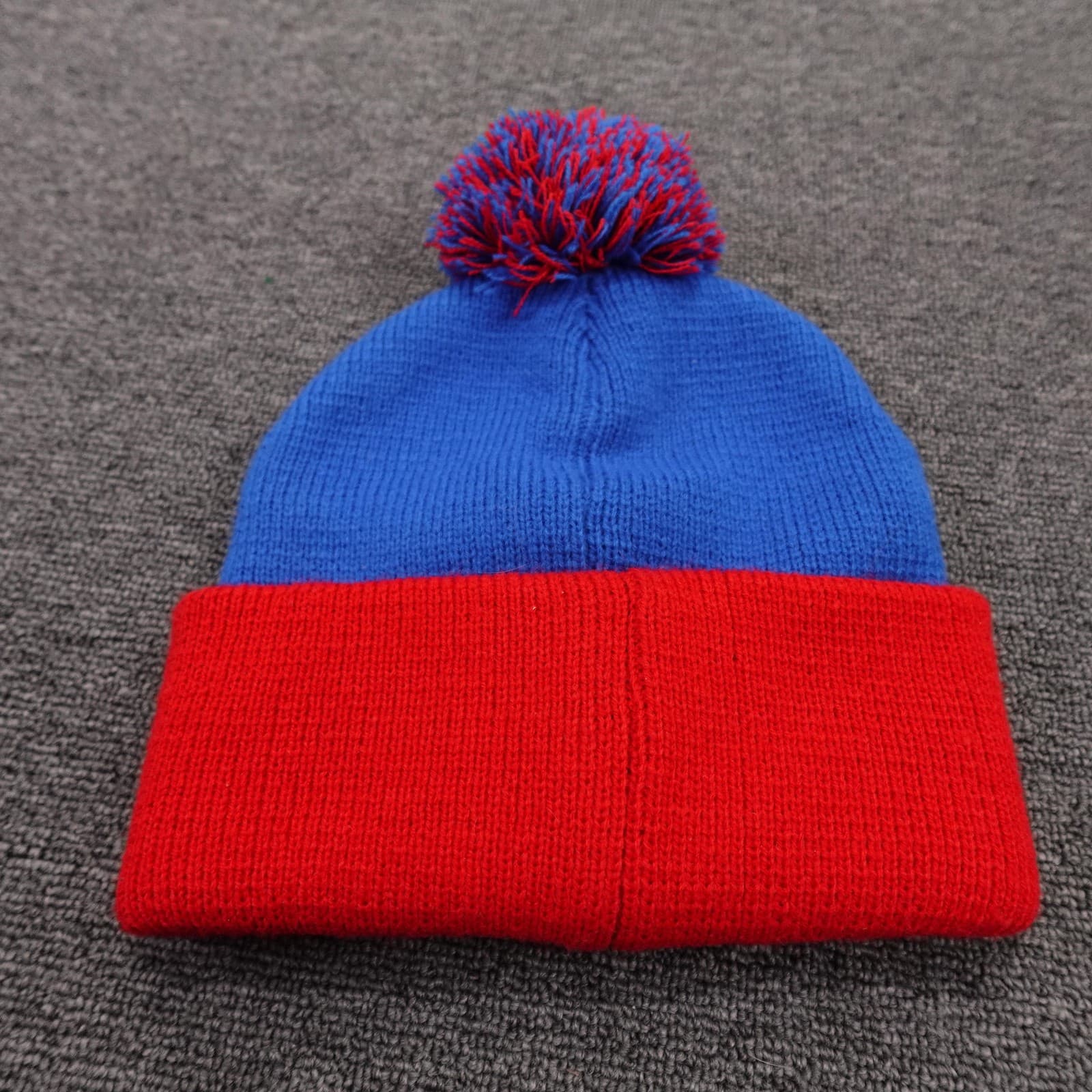 Denver Nuggets Hat Beanie Mens One Size Blue Red NBA Basketball Pom Knit - Thumbnail 2