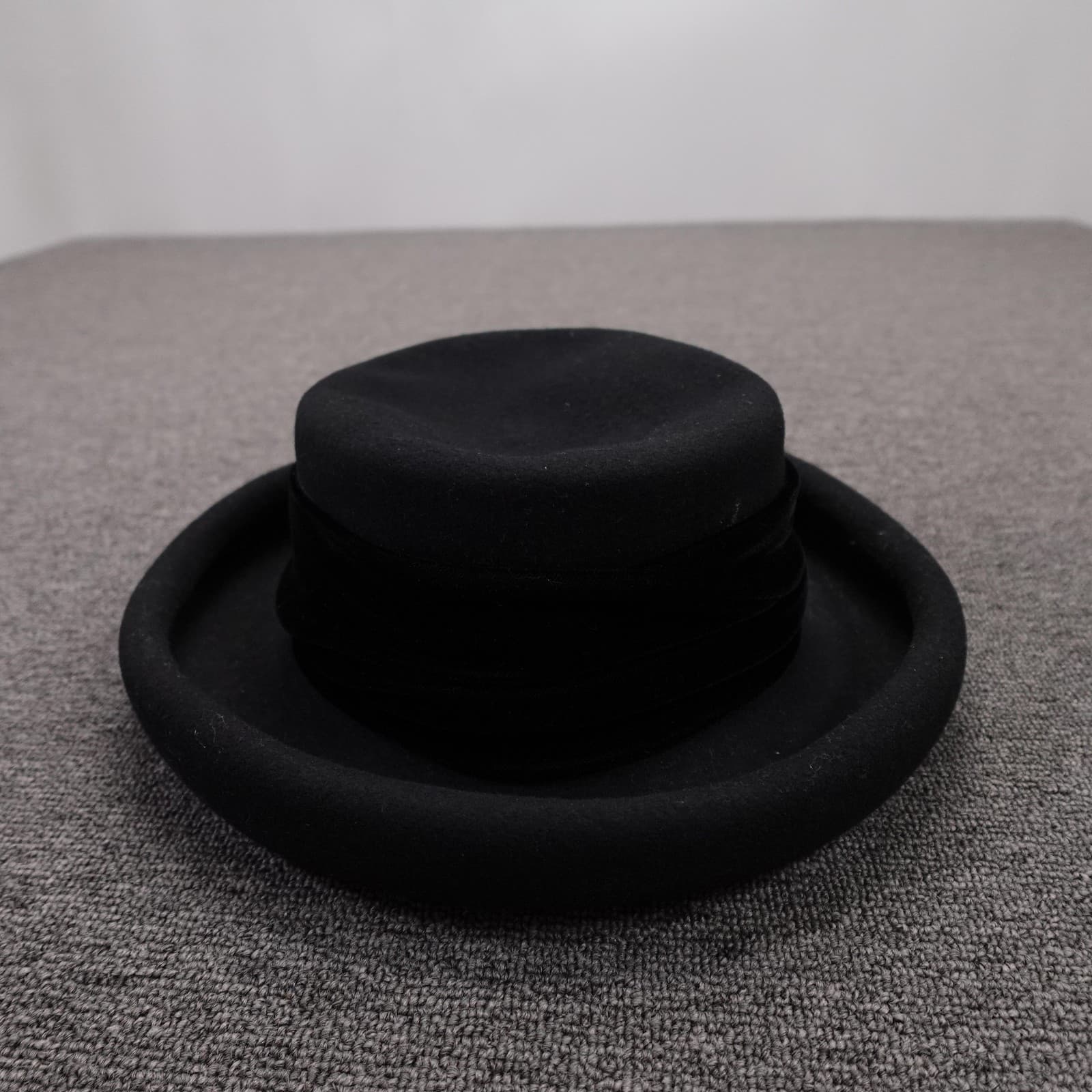 The Limited Hat Pork Pie Fitted Womens One Size Black Wool Felt Formal USA - Thumbnail 3
