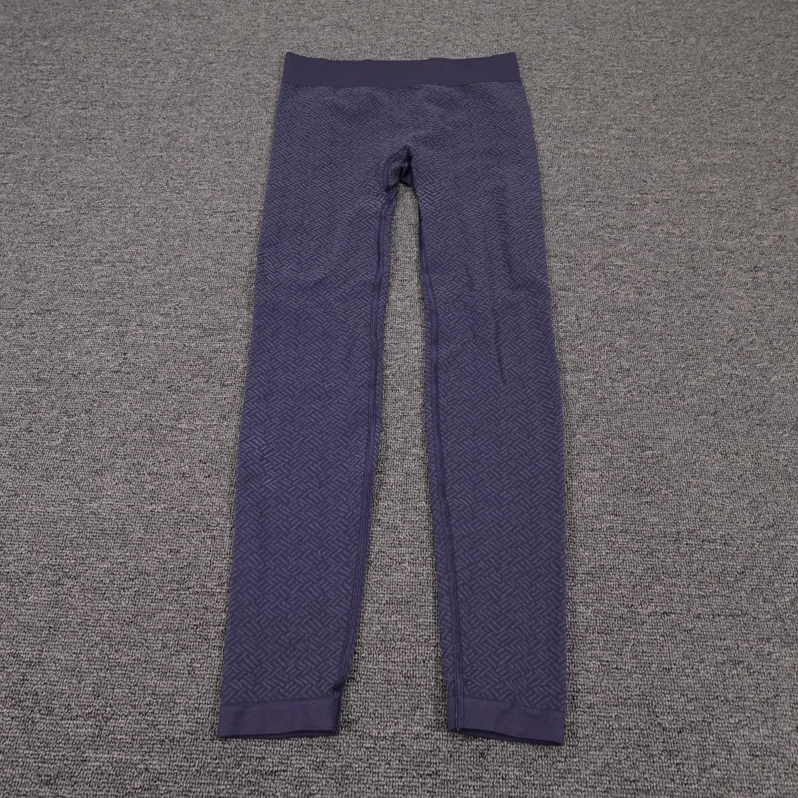 Title Nine Leggings Womens Small Purple Textured Knit High Rise Ankle Yoga
