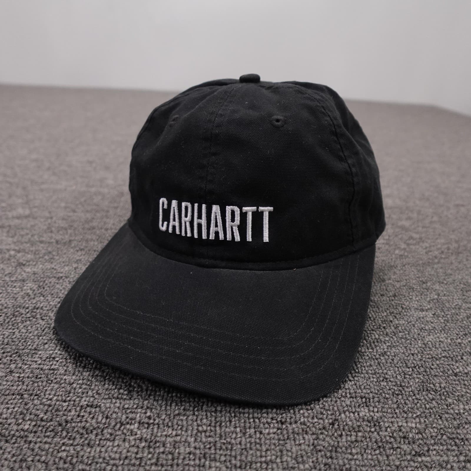 Carhartt Hat Cap Strap Back Mens One Size Black Canvas Baseball Workwear Logo