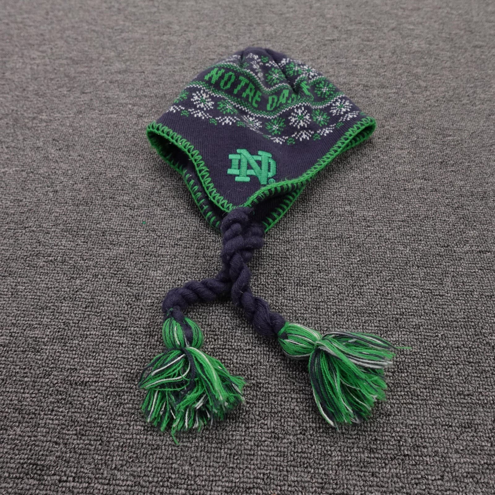 Notre Dame Fighting Irish Hat Beanie Mens One Size Blue NCAA Football Adidas