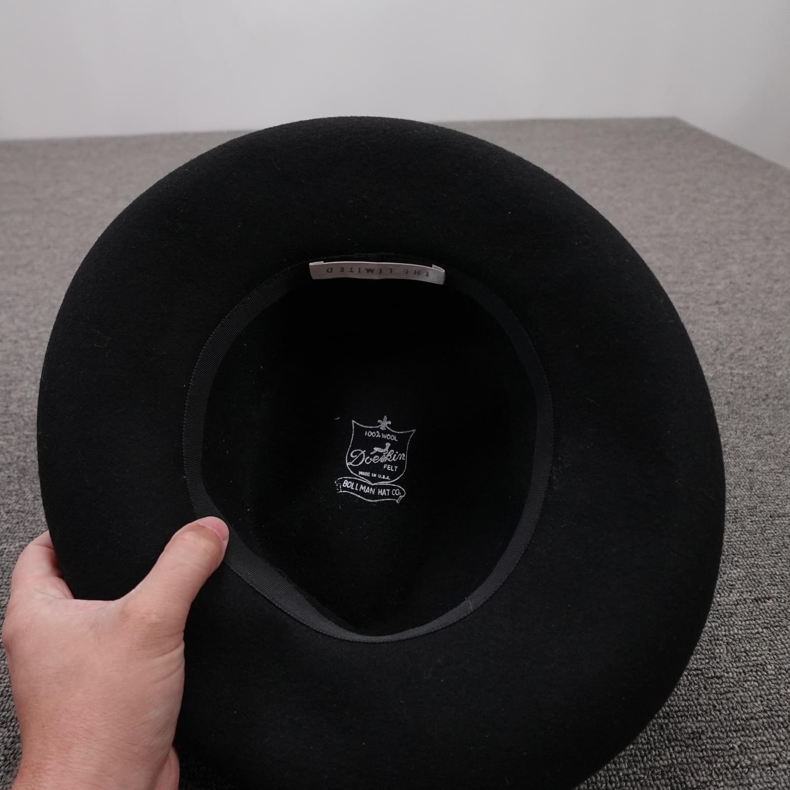 The Limited Hat Pork Pie Fitted Womens One Size Black Wool Felt Formal USA - Thumbnail 6