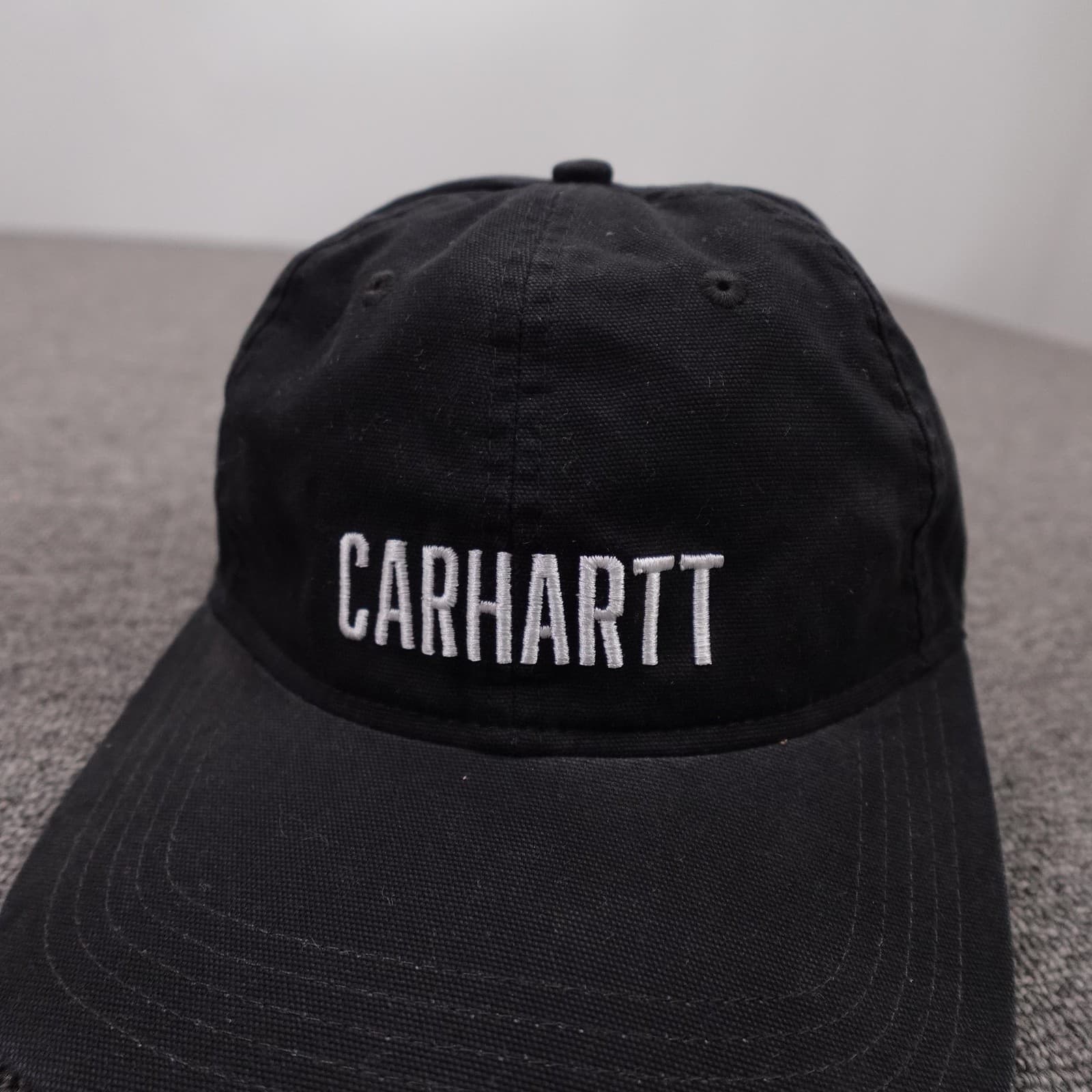 Carhartt Hat Cap Strap Back Mens One Size Black Canvas Baseball Workwear Logo - Thumbnail 2