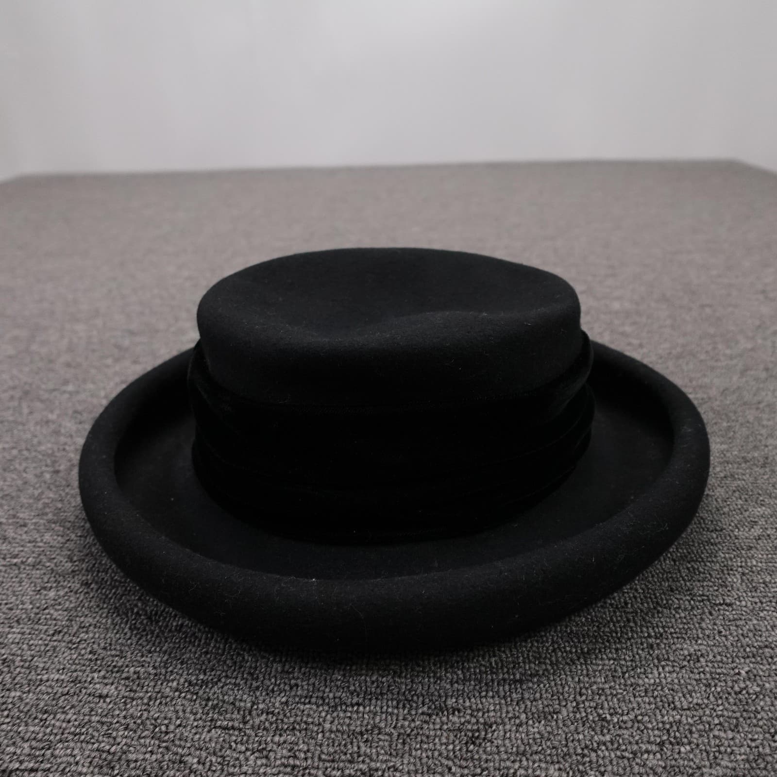 The Limited Hat Pork Pie Fitted Womens One Size Black Wool Felt Formal USA - Thumbnail 4