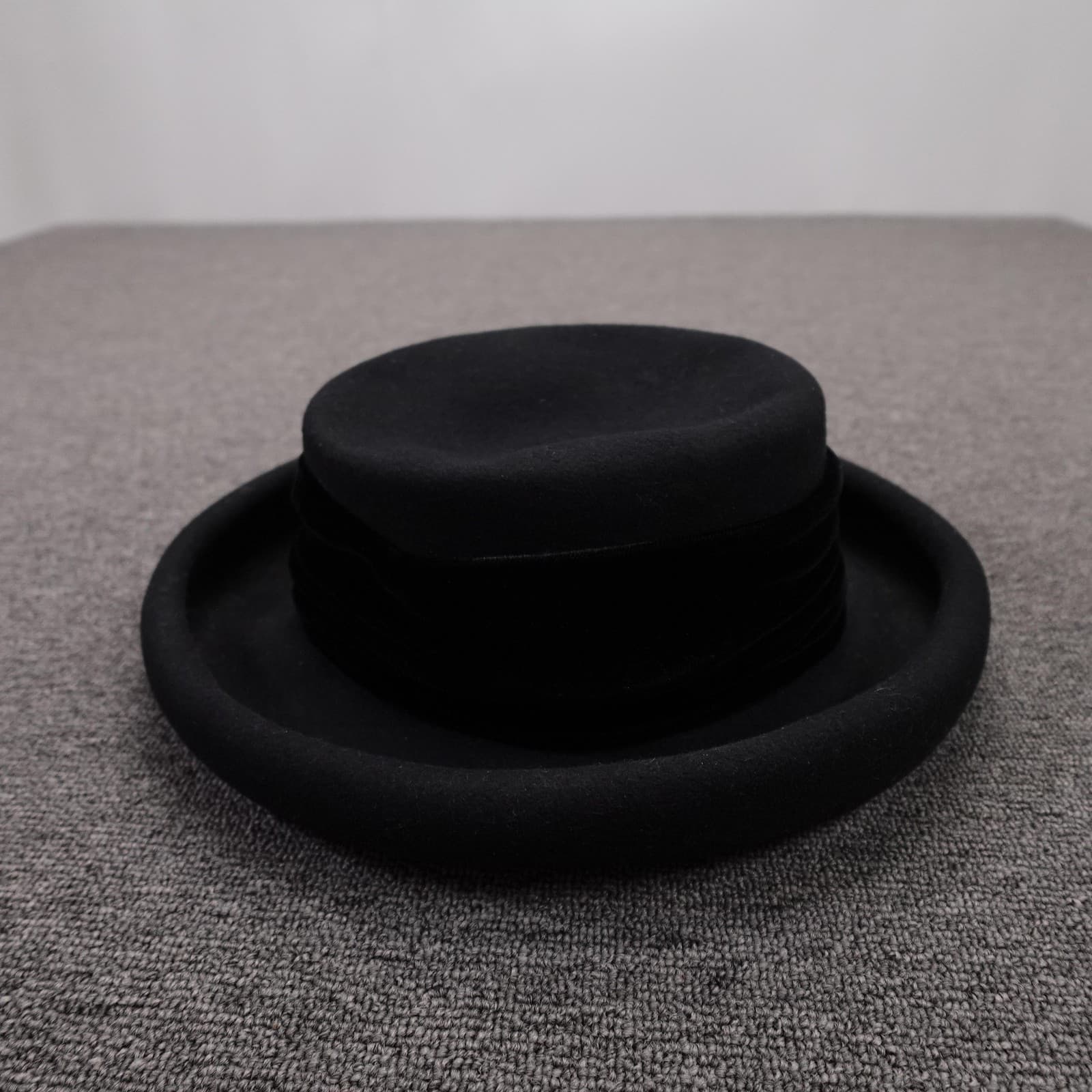 The Limited Hat Pork Pie Fitted Womens One Size Black Wool Felt Formal USA - Thumbnail 2
