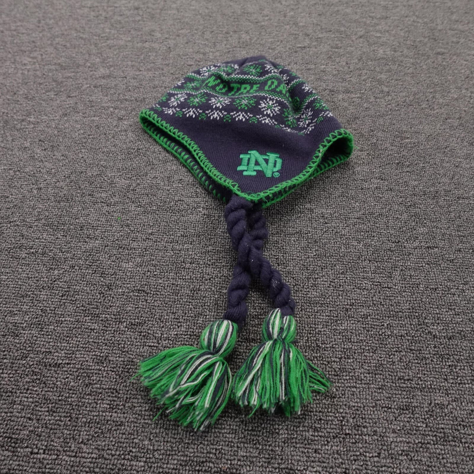 Notre Dame Fighting Irish Hat Beanie Mens One Size Blue NCAA Football Adidas - Thumbnail 4