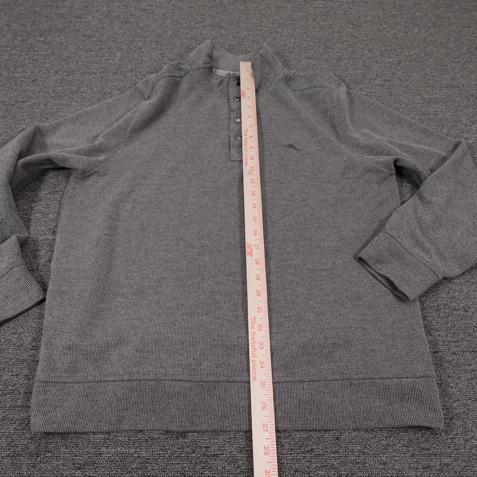 Tommy Bahama Sweater Mens Large Gray Waffle Knit Henley Long Sleeve Pullover - Thumbnail 6