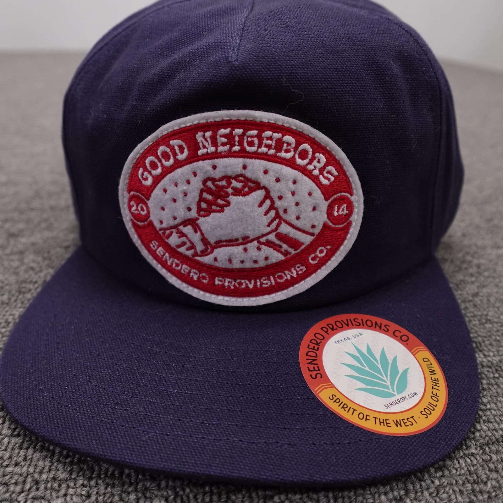 Sendero Provisions Co Hat Cap Strap Back Mens One Size Navy Good Neighbors Patch - Thumbnail 2