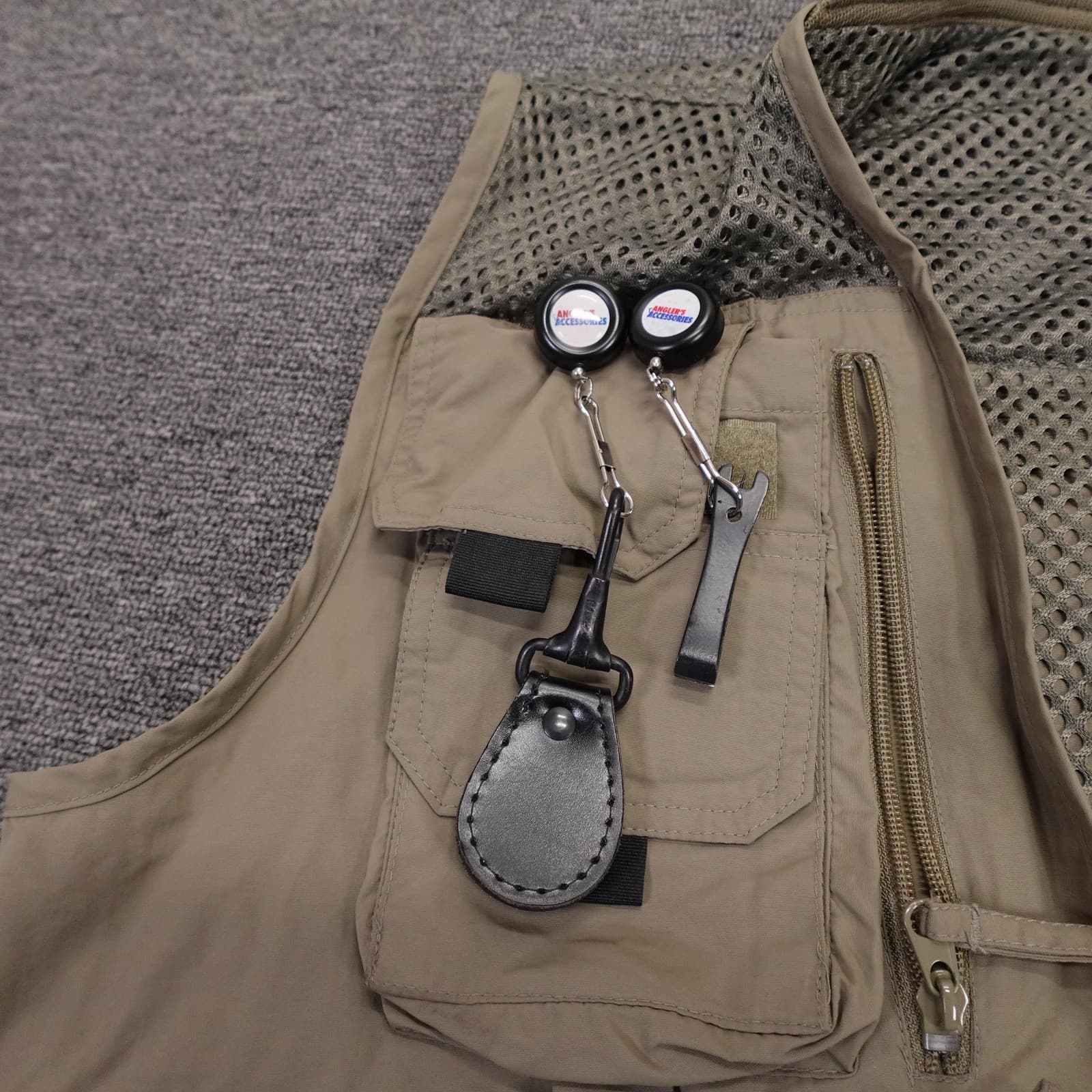 Sportsman's Warehouse Vest Mens Large Beige Nylon Mesh Fishing Utility HSW4051 - Thumbnail 3