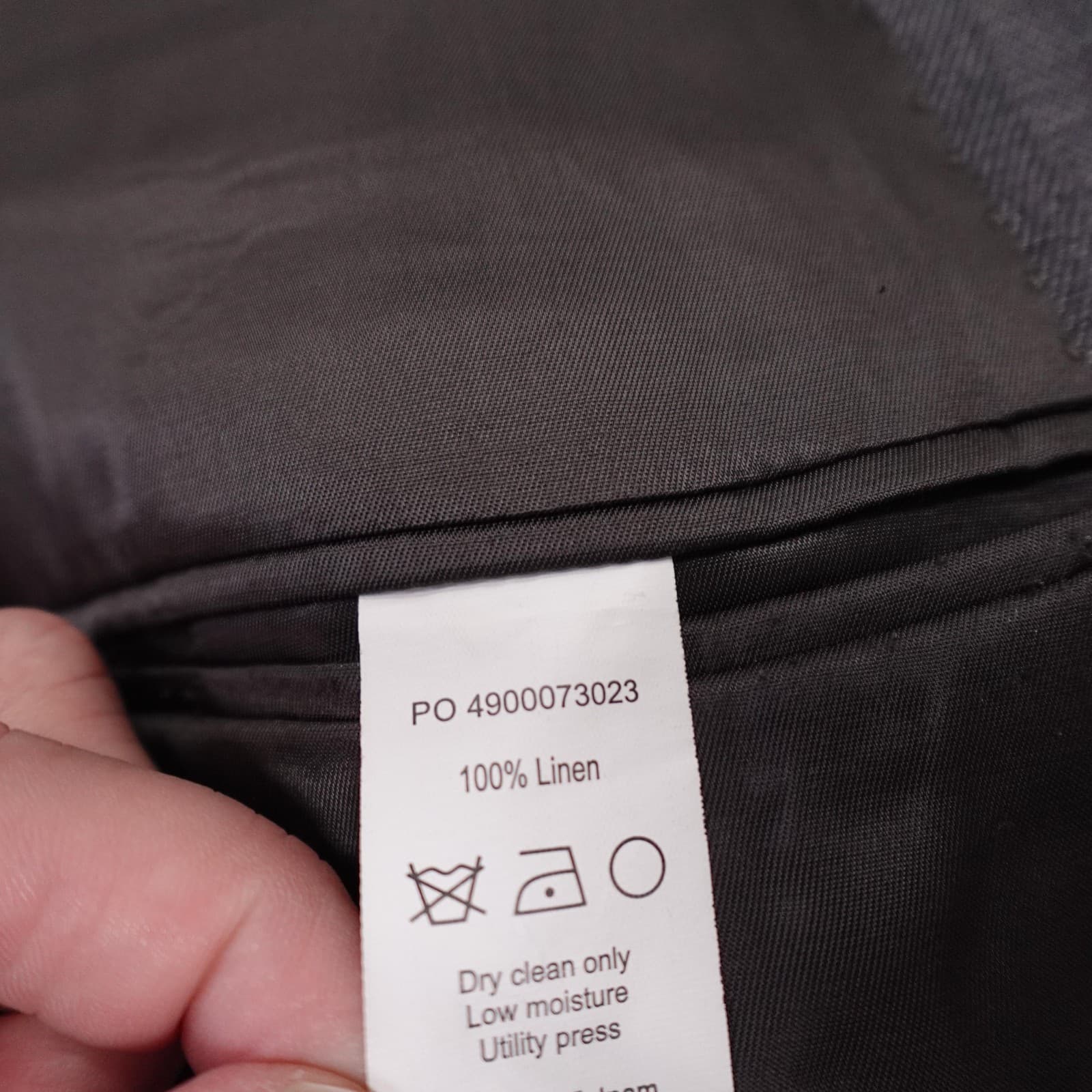 Calvin Klein Blazer Mens 46L Gray Linen Herringbone Extreme Slim Sport Coat - Thumbnail 5