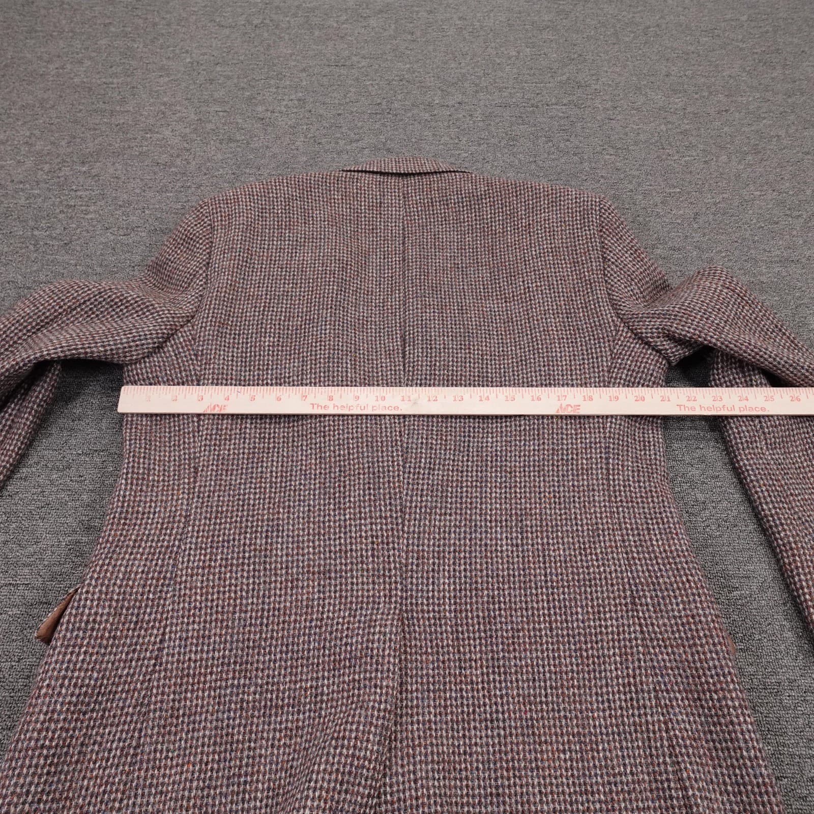 Harris Tweed Blazer Mens 42 Long Brown Check Wool Sport Coat Two Button USA - Thumbnail 8