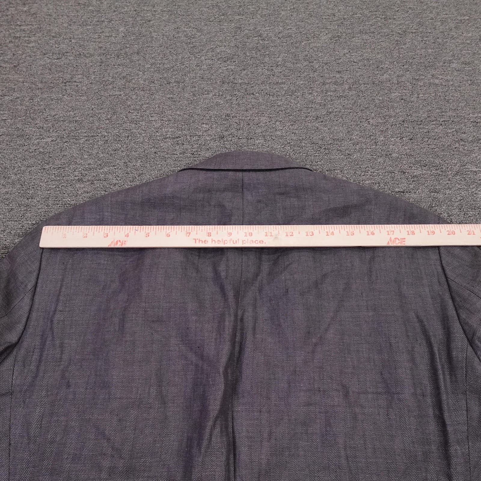 Calvin Klein Blazer Mens 46L Gray Linen Herringbone Extreme Slim Sport Coat - Thumbnail 9