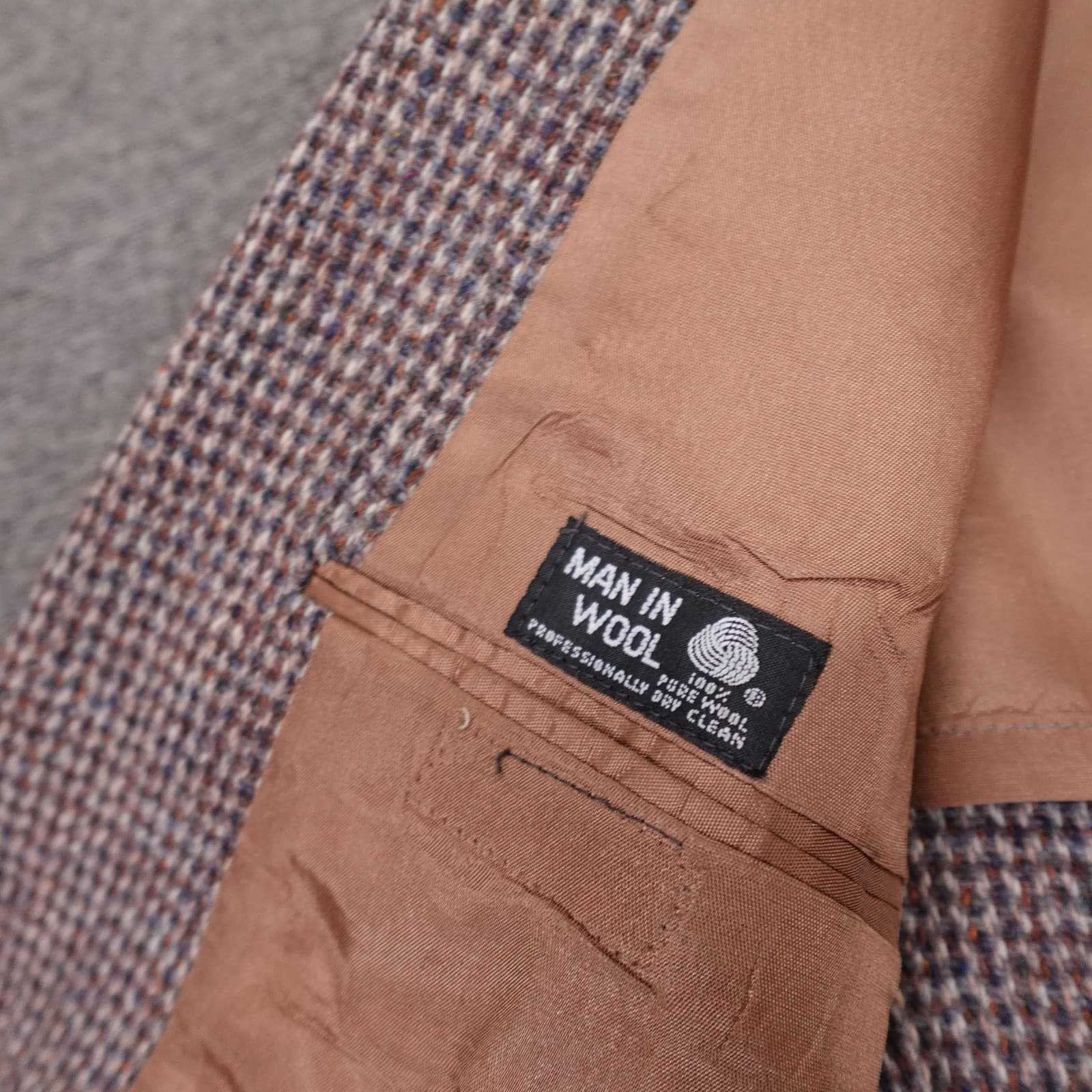 Harris Tweed Blazer Mens 42 Long Brown Check Wool Sport Coat Two Button USA - Thumbnail 6