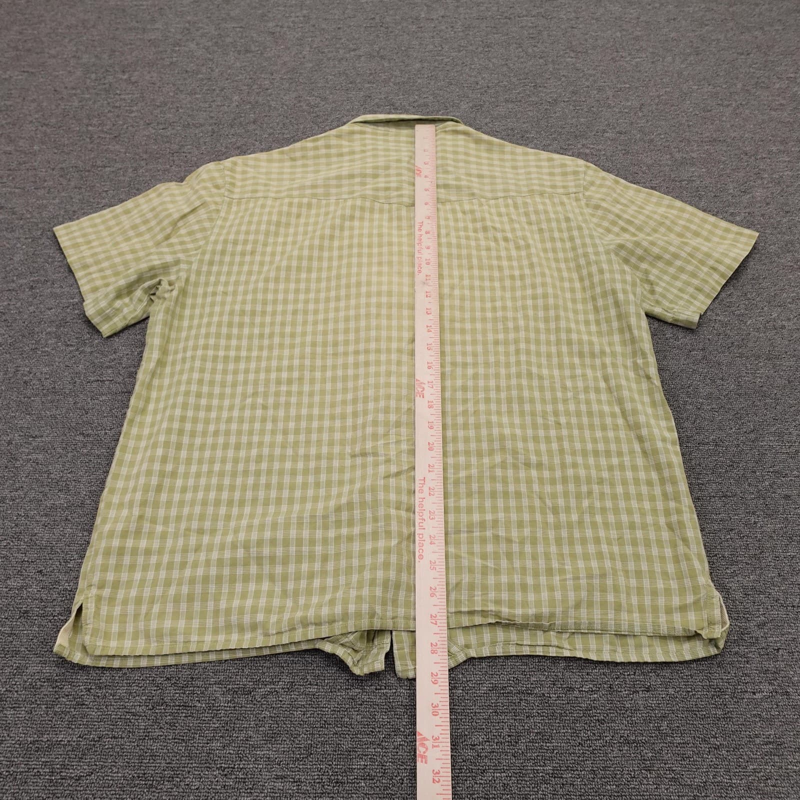 KAVU Shirt Mens Large Green Check Short Sleeve Button Up Casual Cotton Summer - Thumbnail 6
