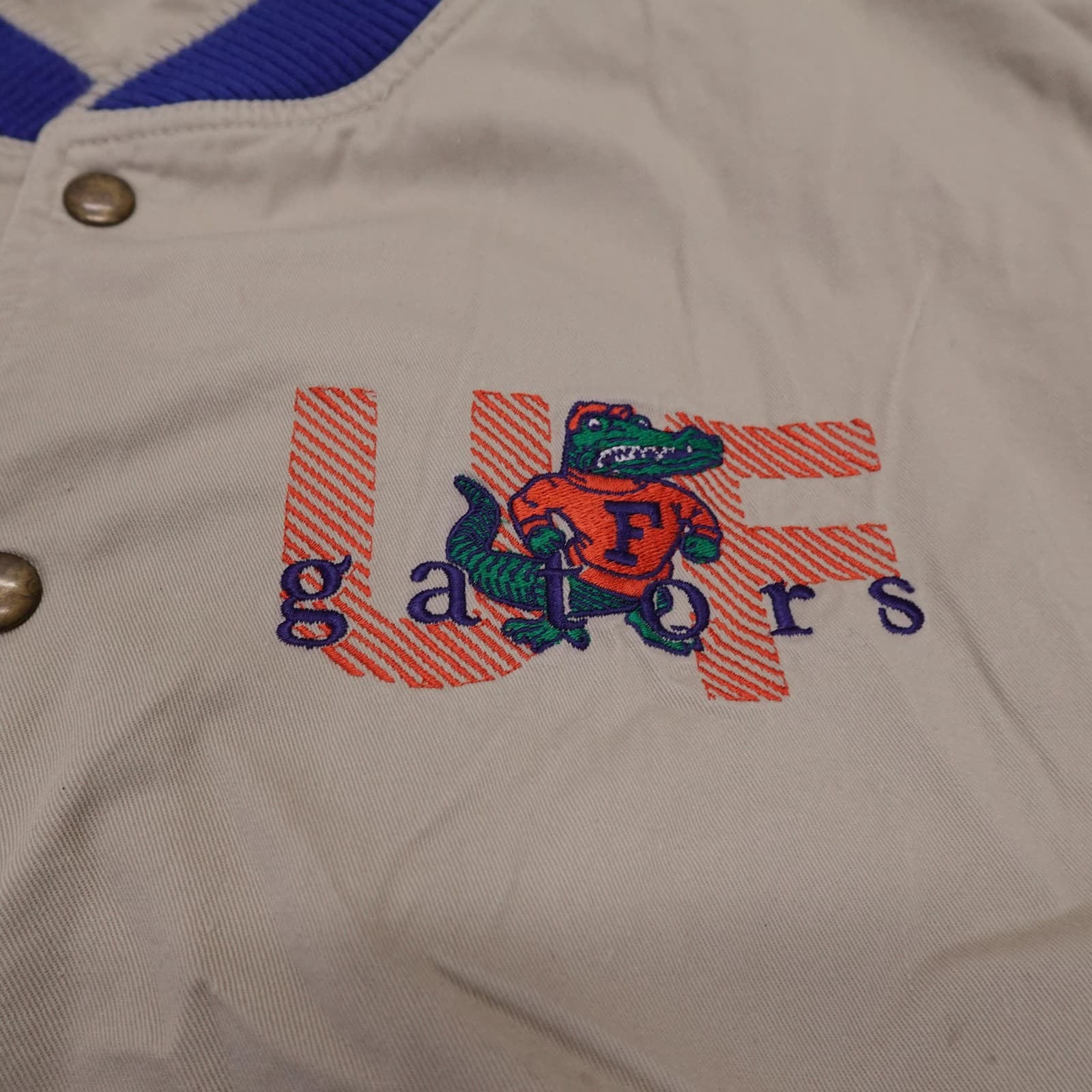 Vintage Florida Gators Jacket Mens XL Beige NCAA Football The Game UF 90s - Thumbnail 4
