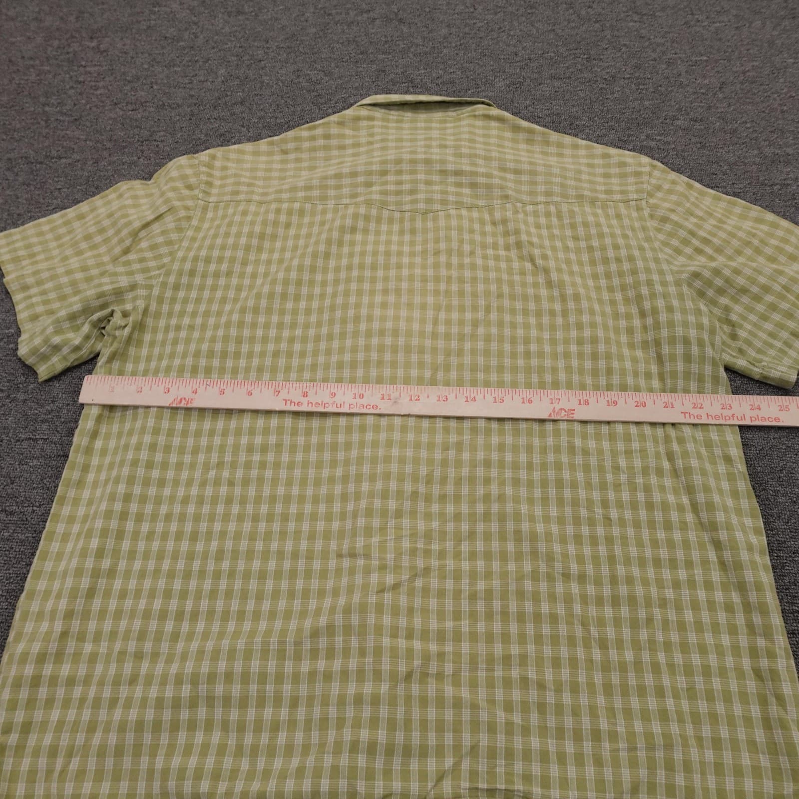 KAVU Shirt Mens Large Green Check Short Sleeve Button Up Casual Cotton Summer - Thumbnail 5