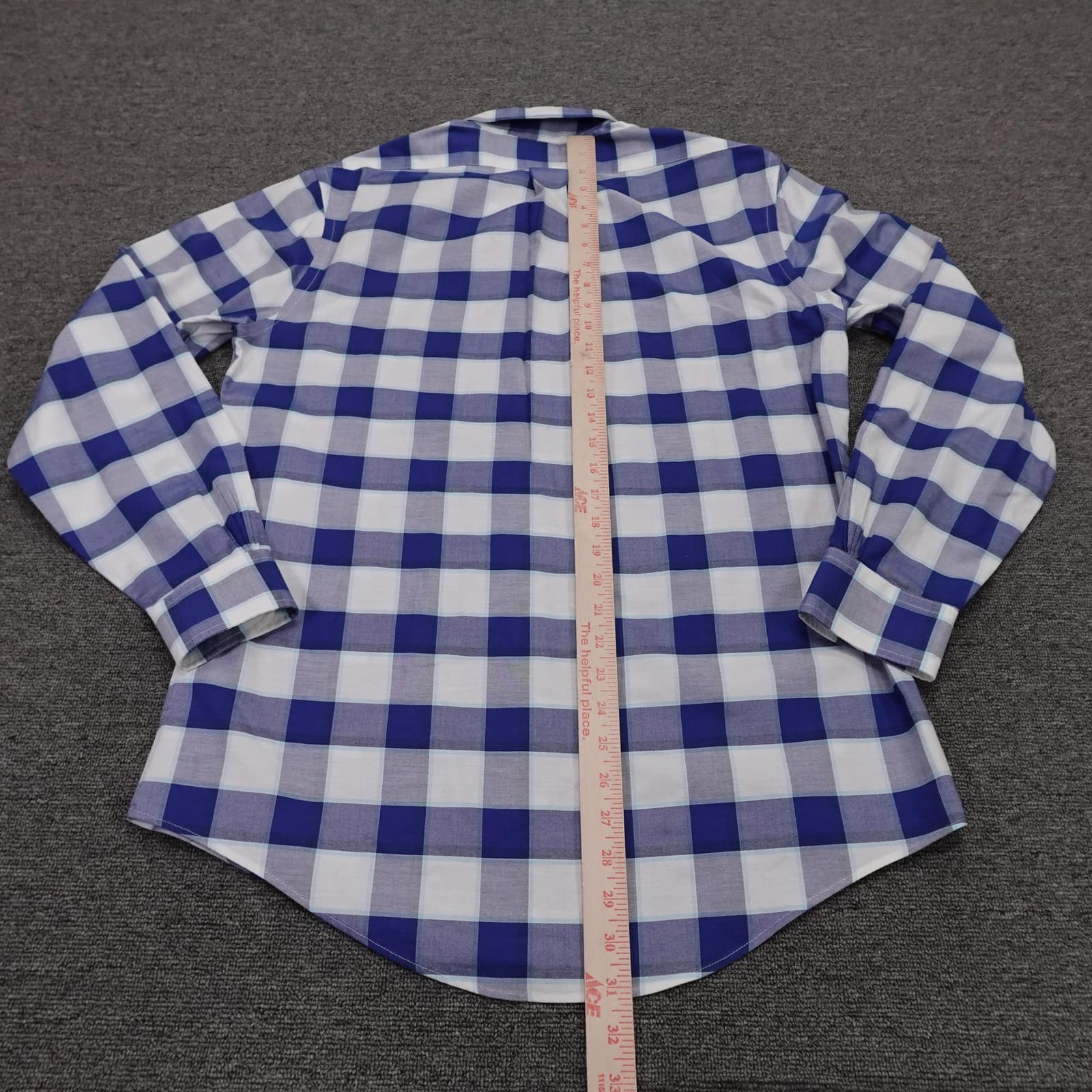 Brooks Brothers Shirt Mens Medium Blue Check Regent 1818 Non Iron Supima Cotton - Thumbnail 5