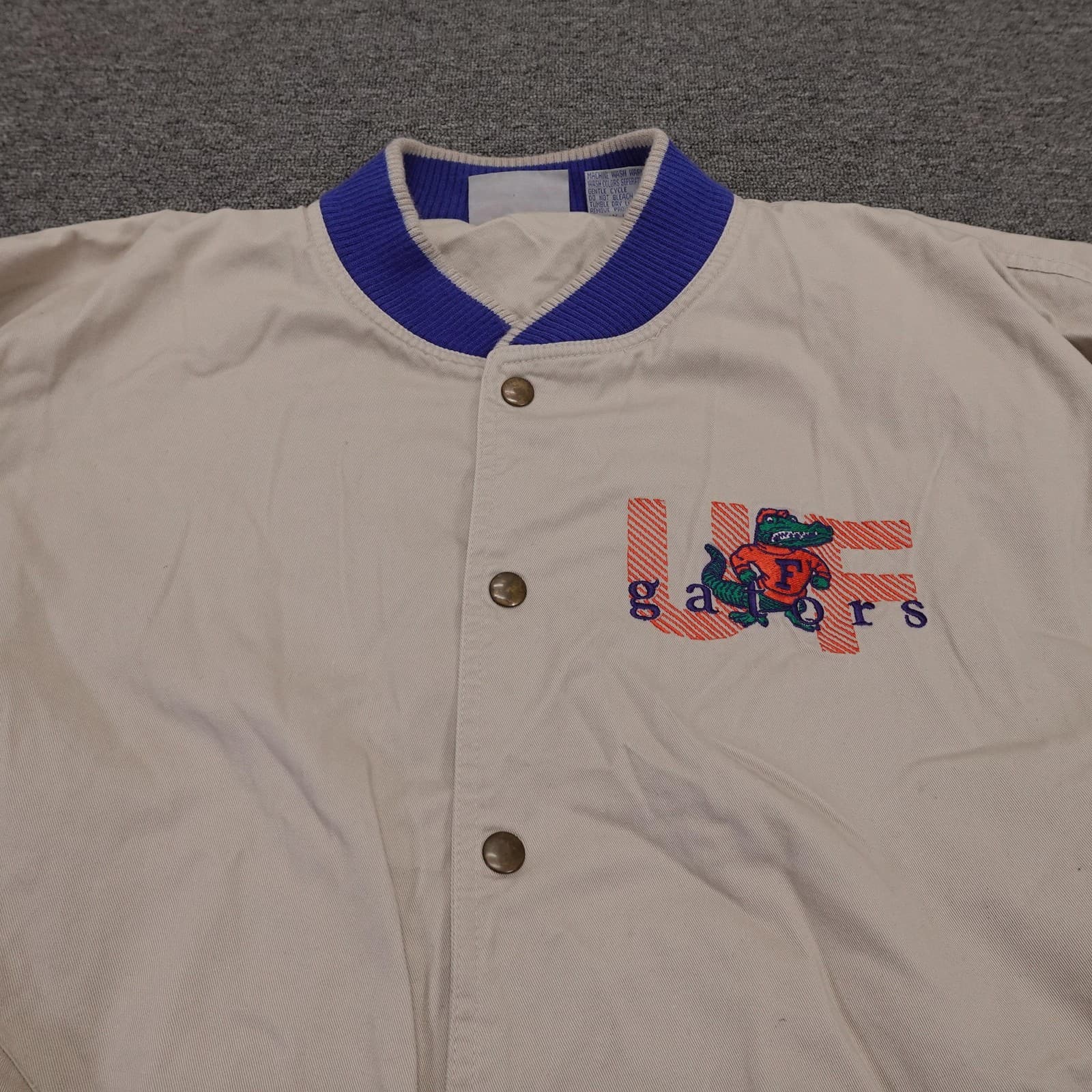 Vintage Florida Gators Jacket Mens XL Beige NCAA Football The Game UF 90s - Thumbnail 2