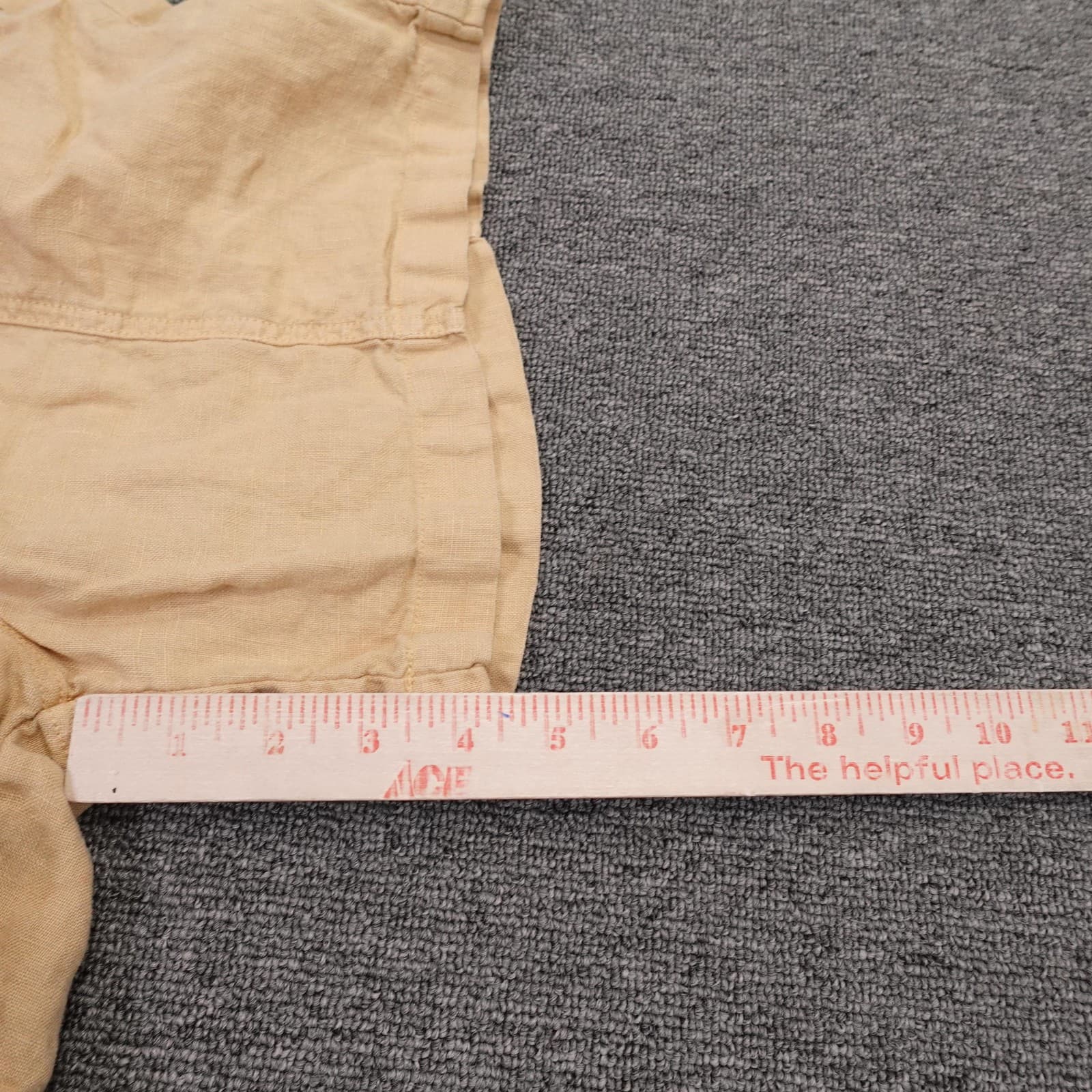 Wrap London Paperbag Shorts Womens 6 Beige Linen Elastic Waist Pockets Summer - Thumbnail 5