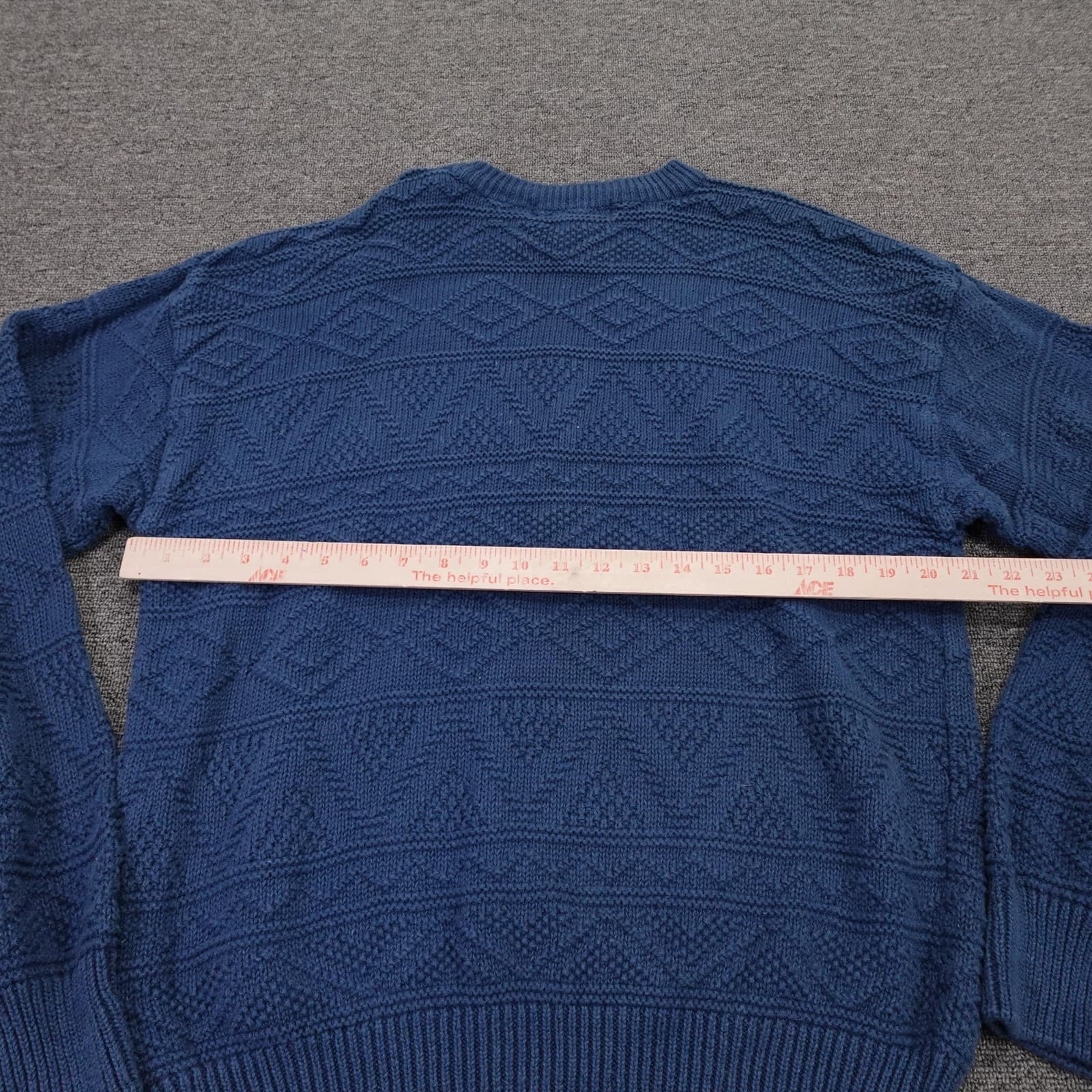 Vintage American Eagle Outfitters Sweater Mens Large Blue Geometric Knit - Thumbnail 4