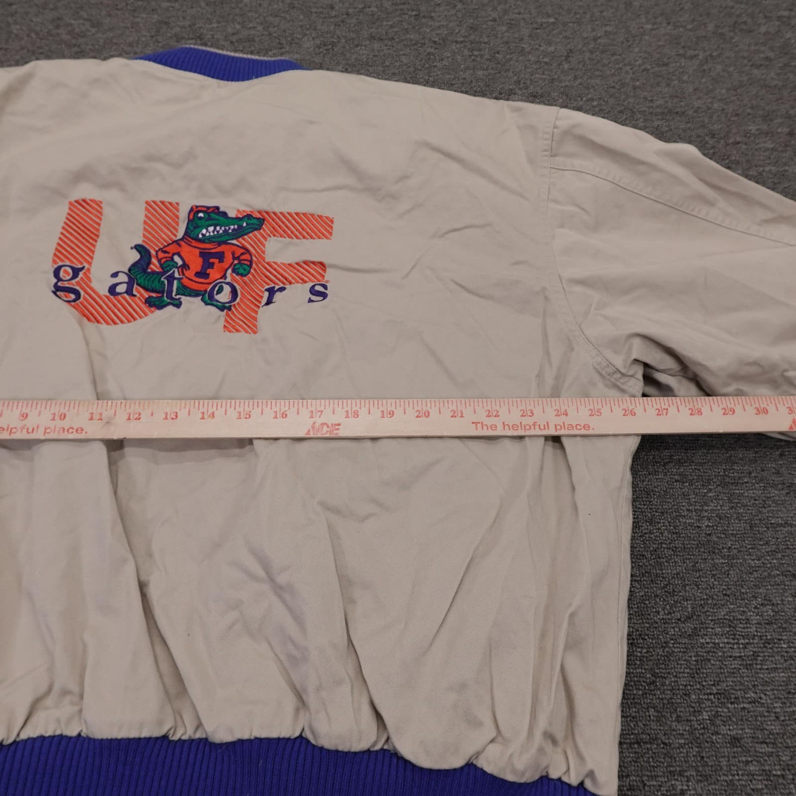 Vintage Florida Gators Jacket Mens XL Beige NCAA Football The Game UF 90s - Thumbnail 10