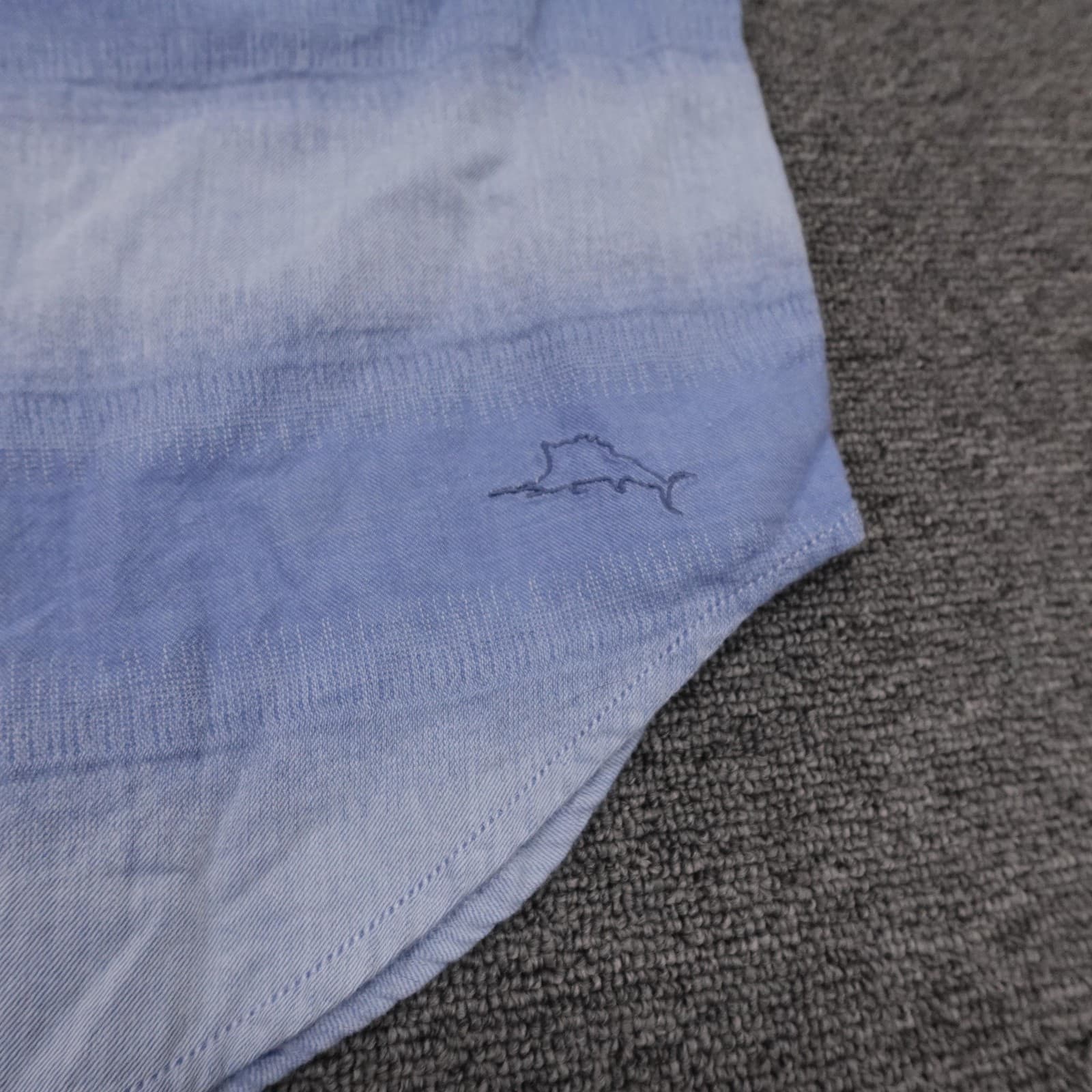Tommy Bahama Shirt Mens Medium Blue Stripe Short Sleeve Button Up Cotton Casual - Thumbnail 3