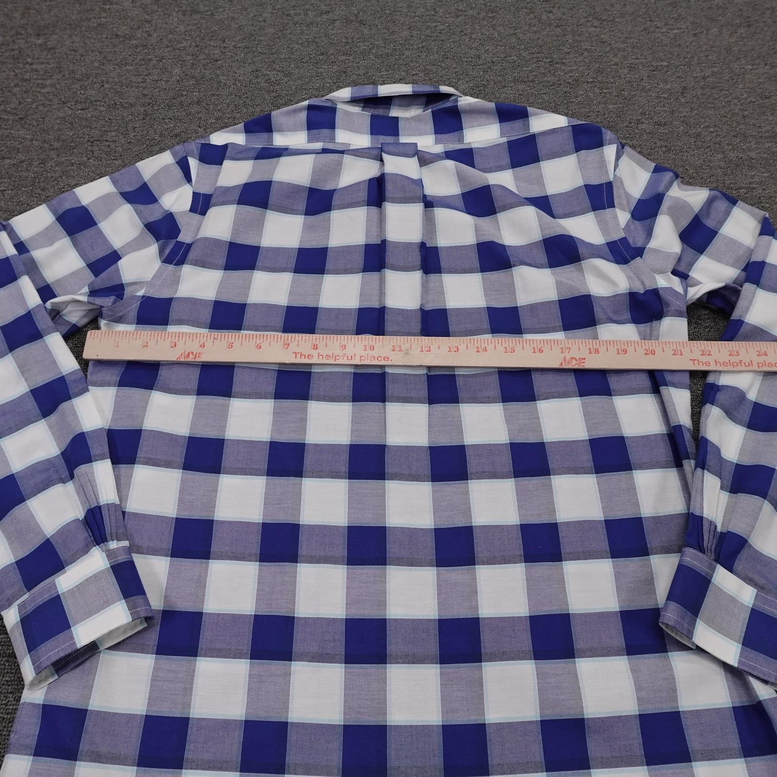 Brooks Brothers Shirt Mens Medium Blue Check Regent 1818 Non Iron Supima Cotton - Thumbnail 4