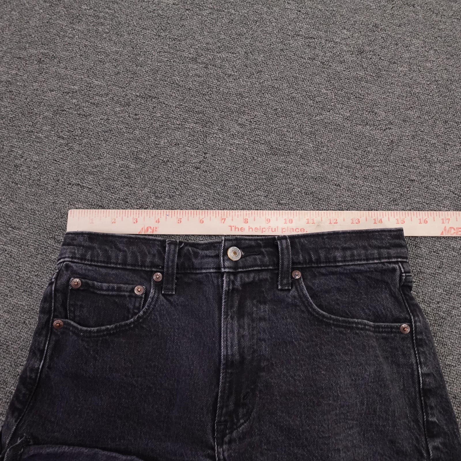 Abercrombie & Fitch Mom Shorts Womens 4 27 Black Denim High Rise Cutoff Raw Hem - Thumbnail 6