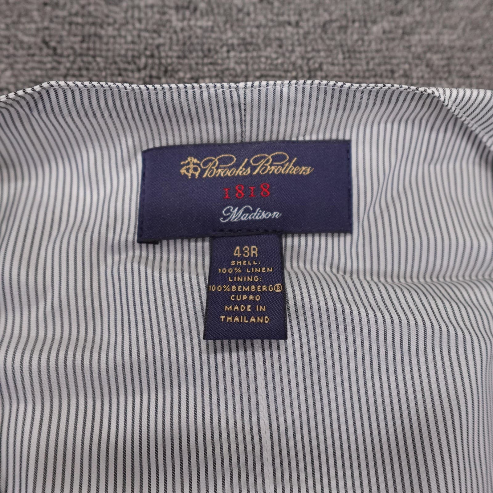 Brooks Brothers Suit Vest Mens 43R Blue Linen Madison Belted Wedding Business - Thumbnail 3