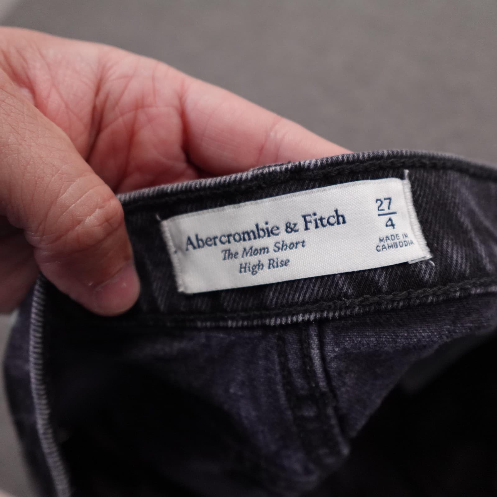 Abercrombie & Fitch Mom Shorts Womens 4 27 Black Denim High Rise Cutoff Raw Hem - Thumbnail 4