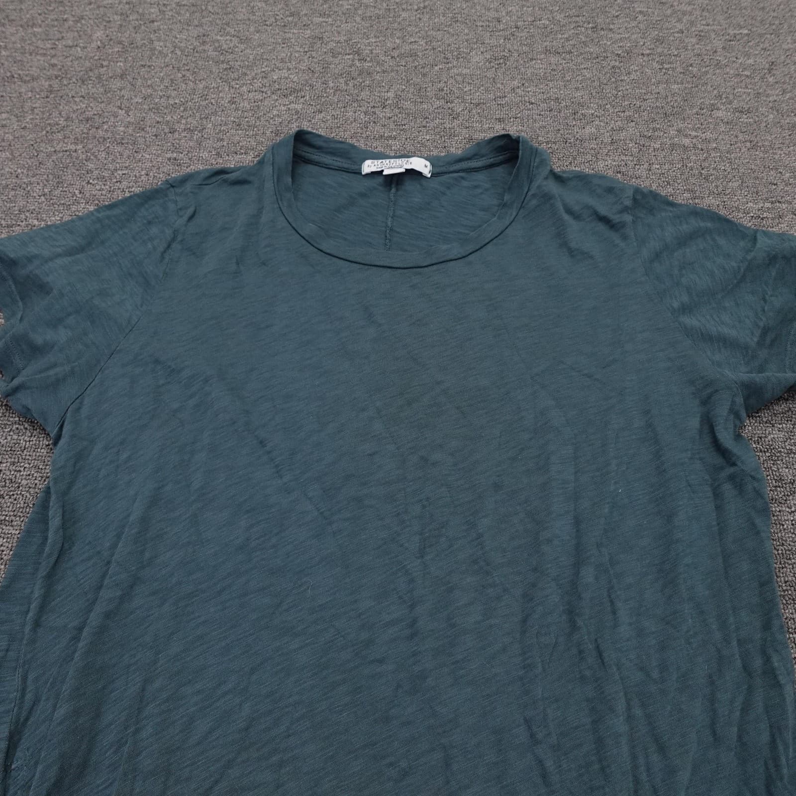 Stateside T-Shirt Dress Womens Medium Blue Short Sleeve Side Knot Supima Cotton - Thumbnail 2