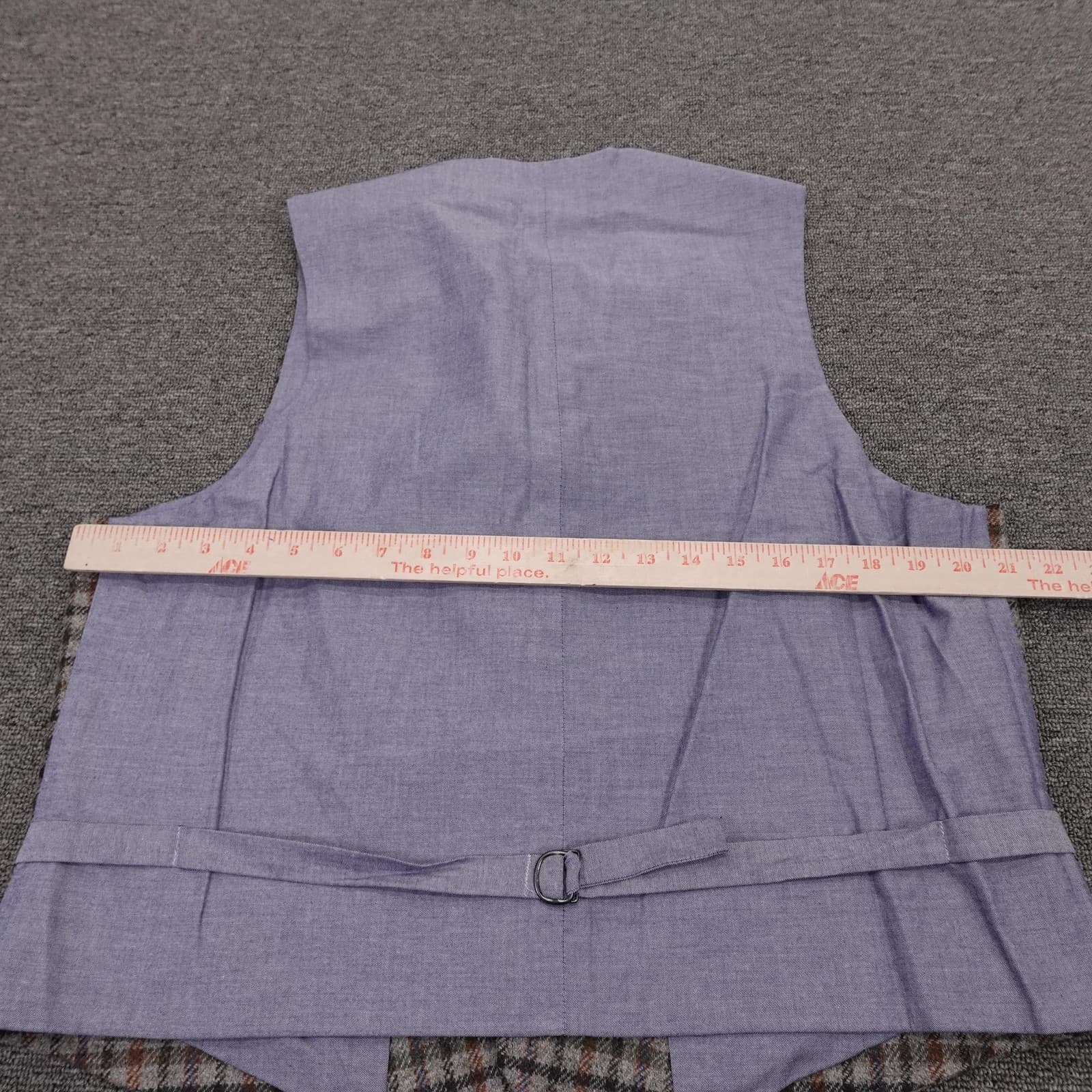 Brooks Brothers Suit Vest Mens 43R Gray Plaid Wool Tweed Belted 1818 Madison - Thumbnail 5