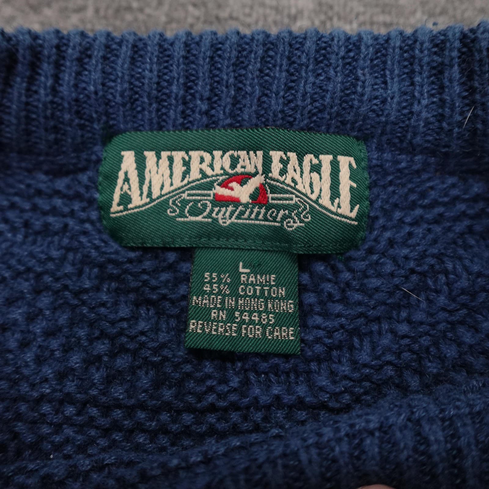 Vintage American Eagle Outfitters Sweater Mens Large Blue Geometric Knit - Thumbnail 3