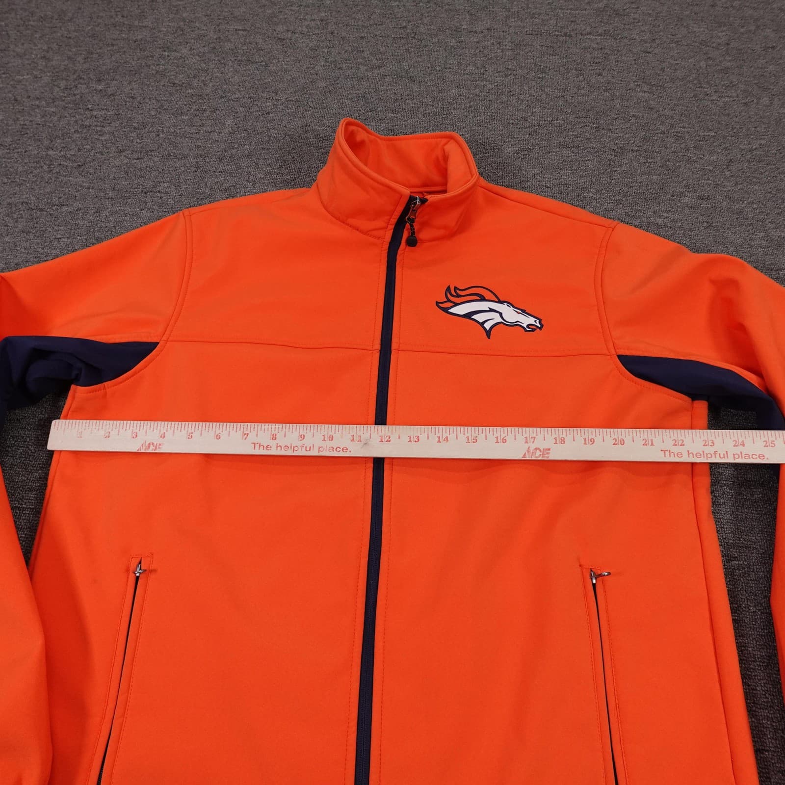 Denver Broncos Jacket Mens Medium Orange NFL Football G-III Softshell Full Zip - Thumbnail 3