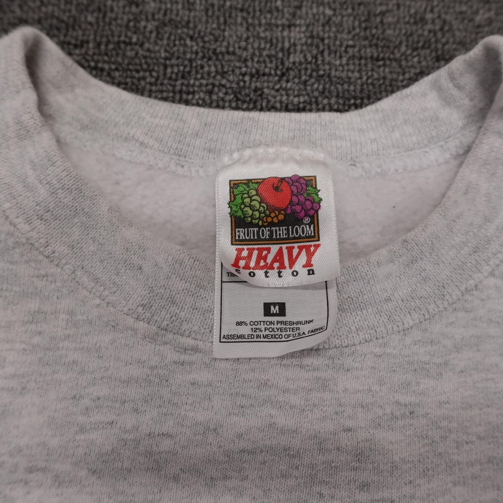 Vintage Fruit Of The Loom Sweatshirt Mens Medium Gray Lifeguard Graphic 90s - Thumbnail 4