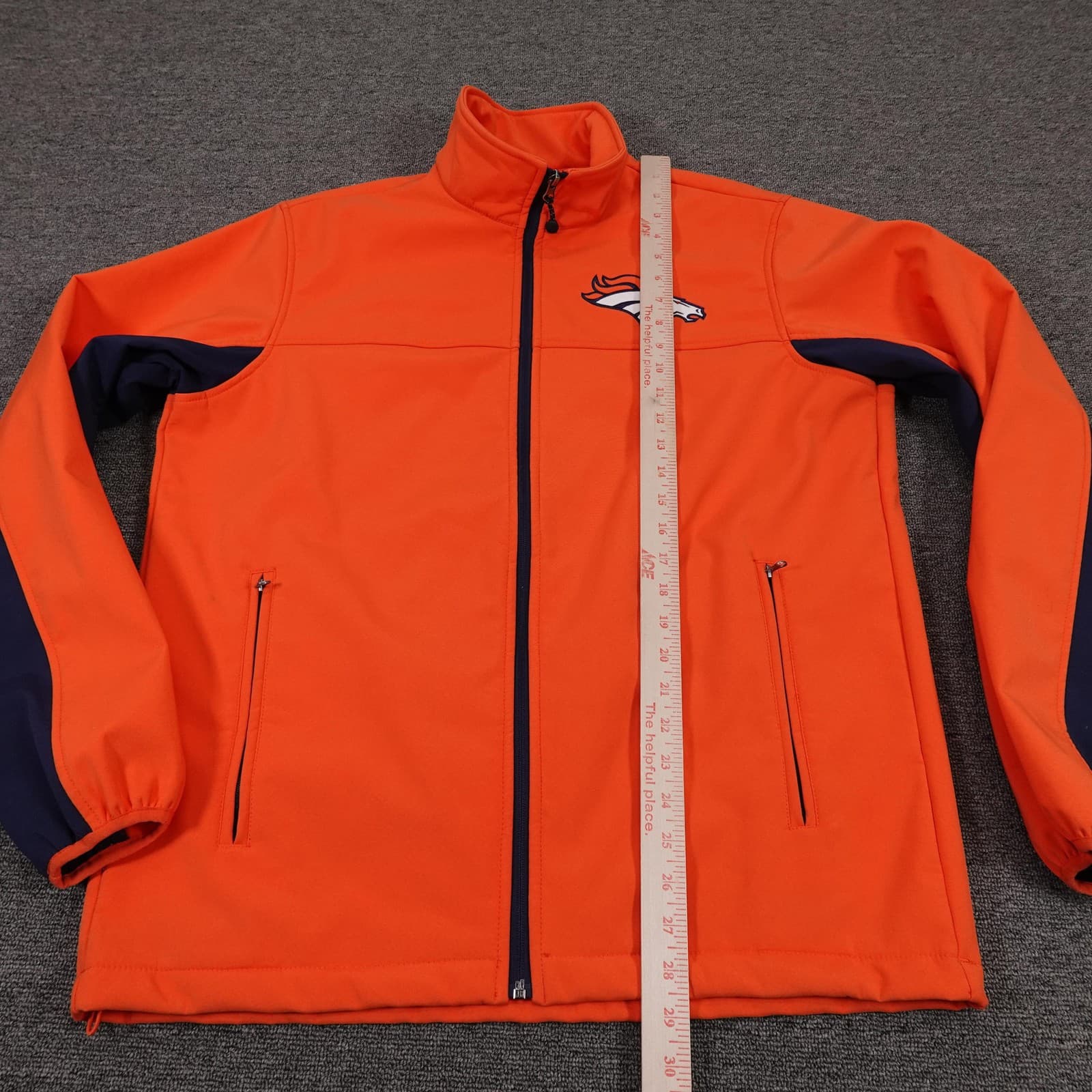Denver Broncos Jacket Mens Medium Orange NFL Football G-III Softshell Full Zip - Thumbnail 4