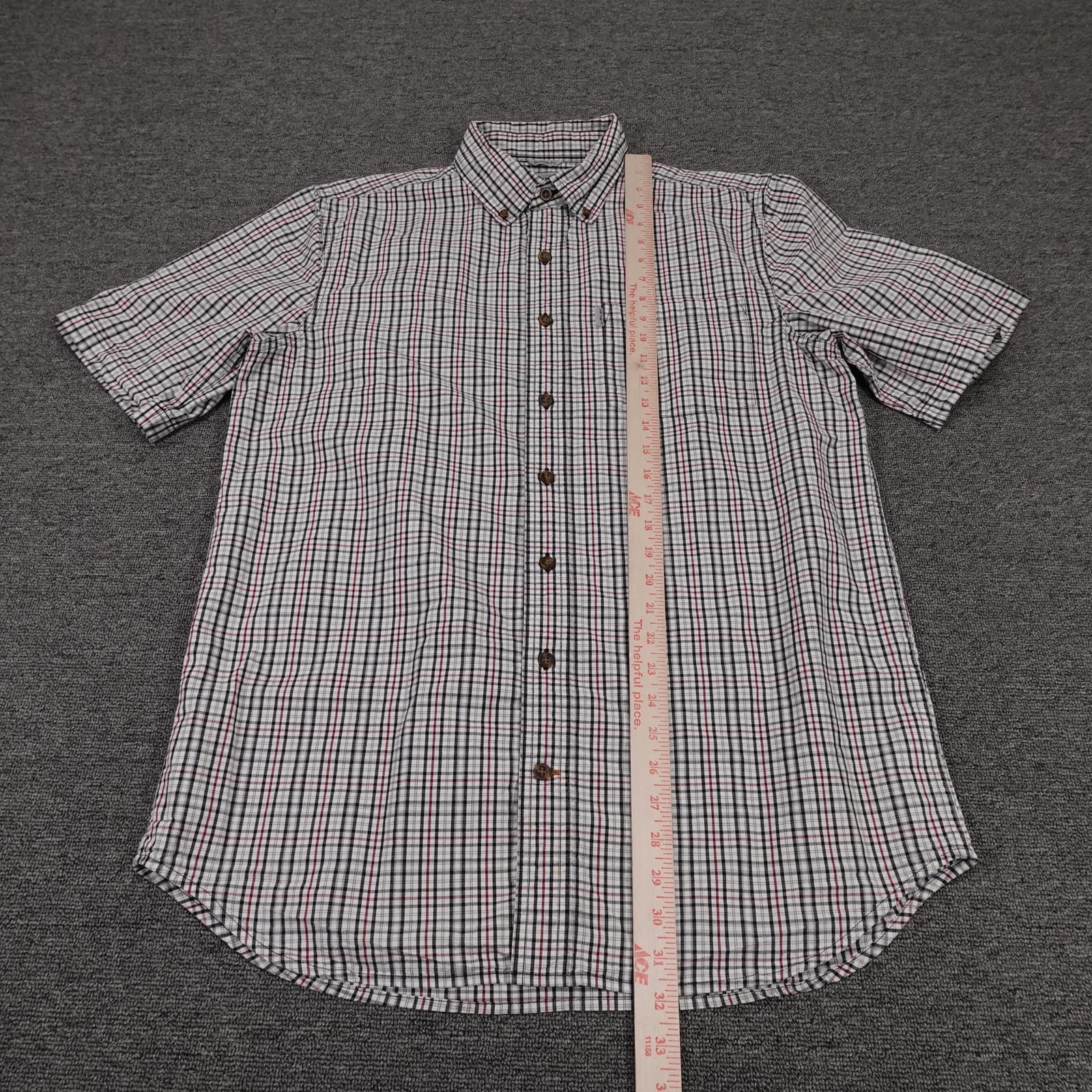 Carhartt Shirt Mens LT White Plaid Relaxed Fit Hiking Outdoor Workwear - Thumbnail 5