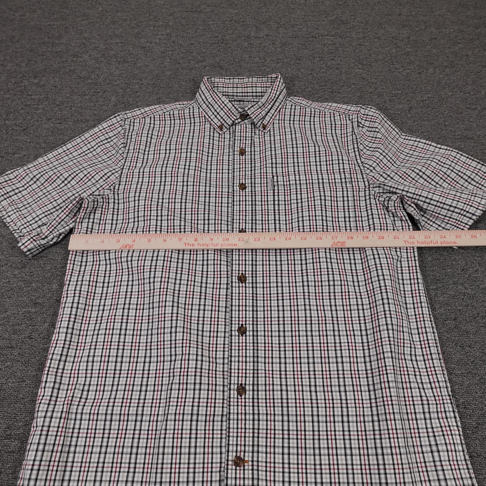 Carhartt Shirt Mens LT White Plaid Relaxed Fit Hiking Outdoor Workwear - Thumbnail 4