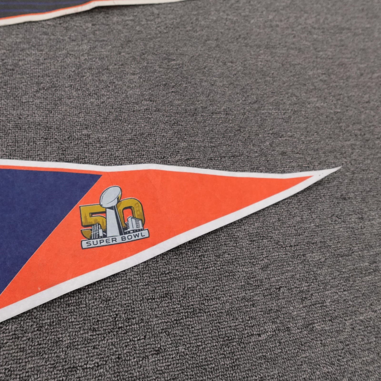 Vintage Denver Broncos Pennant Blue NFL Football Super Bowl Champions Lot Of 2 - Thumbnail 5